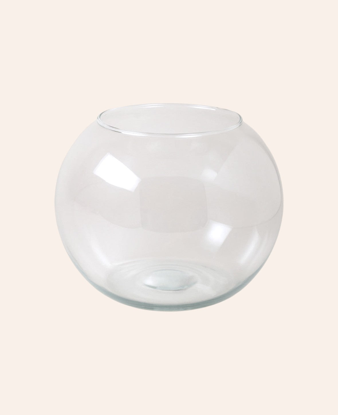 Esmée Kugelvase aus recyceltem, transparentem Glas in runder Form für Blumenarrangements