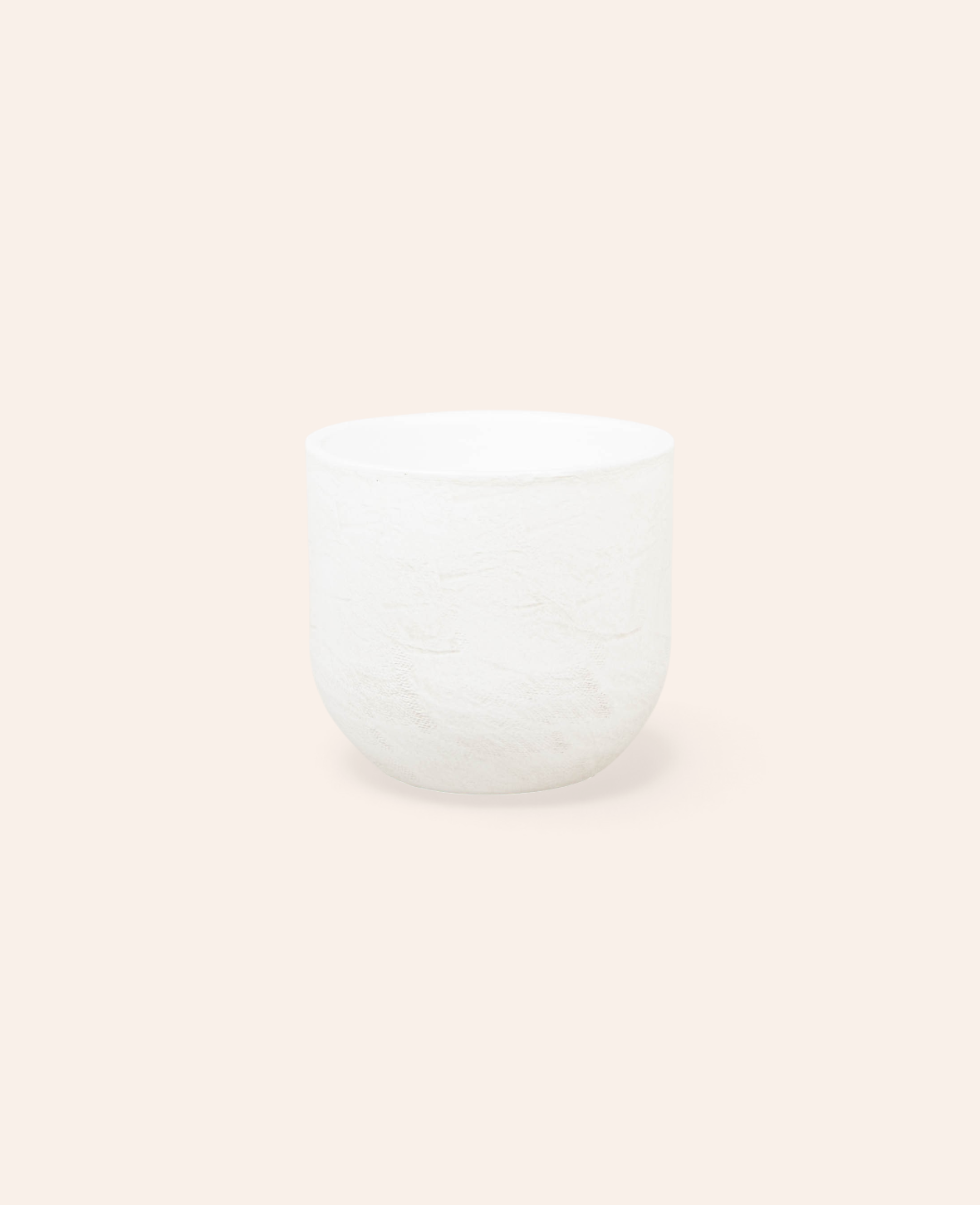 Esmée Nora Blumentopf aus Terrakotta in Off White mit natürlicher Oberflächenstruktur, 14 cm Durchmesser