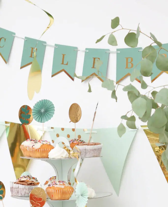 Mini Wimpel Celebrate, Mint, 2 m