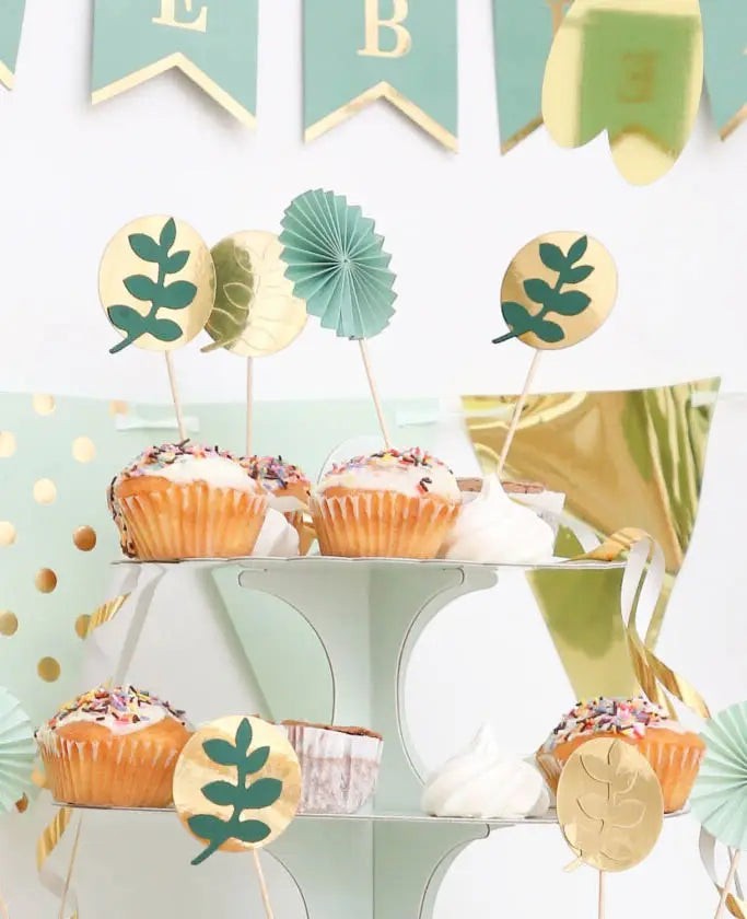 Folien Picker / Cup Cake Topper / Apéro Picker, Gold, 8 Stk.