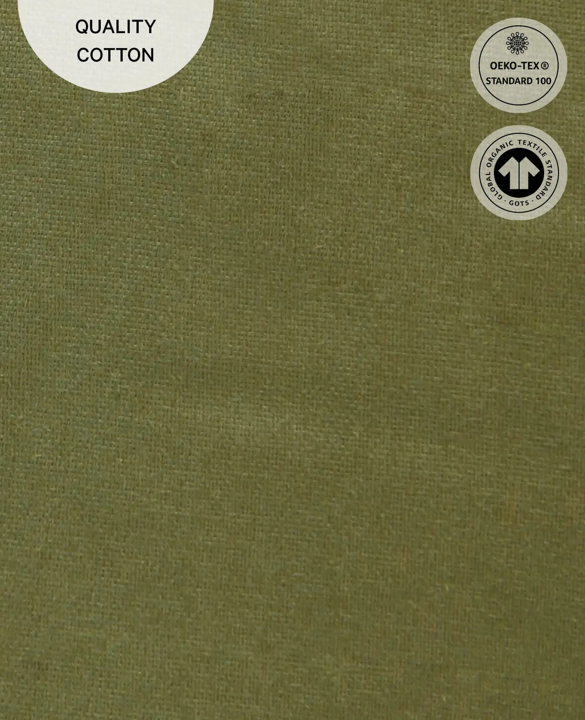 "Thia Olive" Bettbezug / Duvetbezug aus Olivgrünem Bio Baumwoll-Satin, 200 x 210 cm