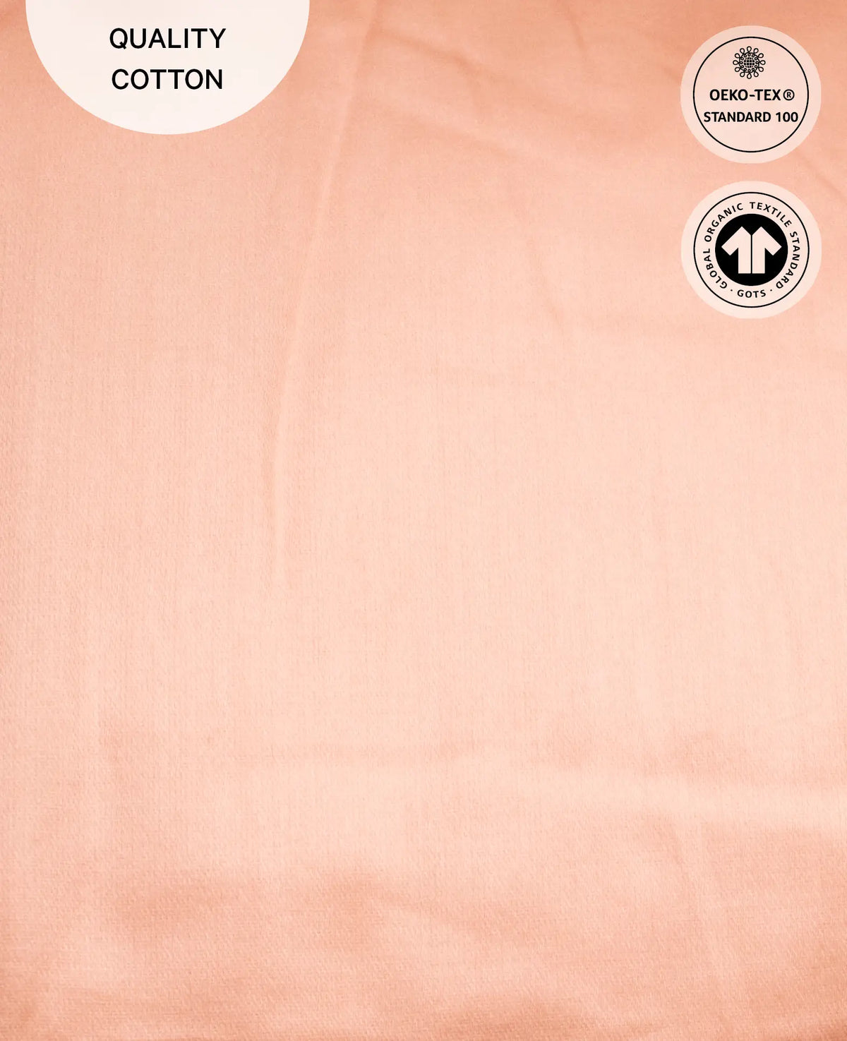 "Thia Soft Peach" Bettbezug / Duvetbezug aus Pfirsichfarben / Altrosa Bio Baumwoll-Satin, 240 x 240 cm