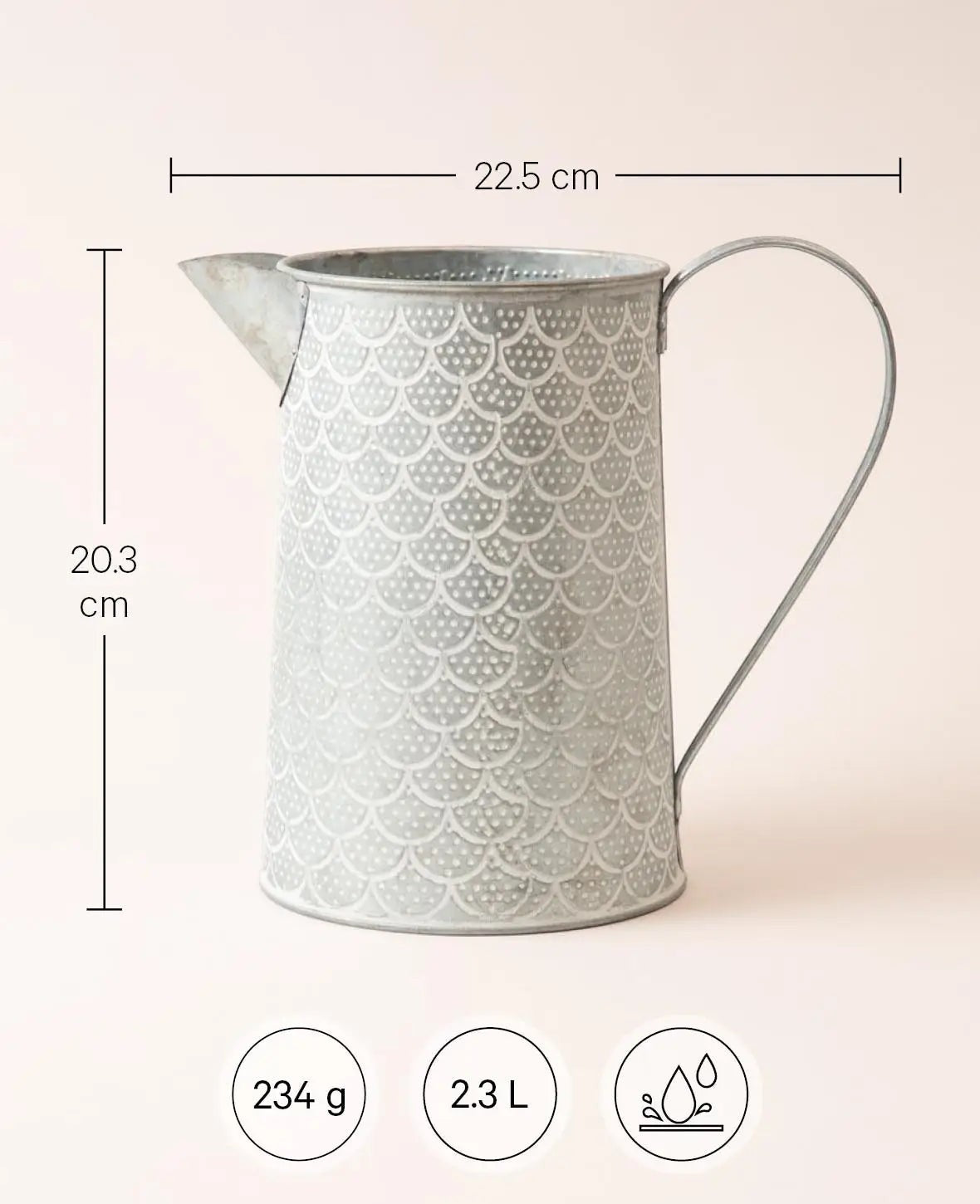 Dekokrug / Kanne mit Orient-Muster, Ø 12 x Höhe 20.3 cm