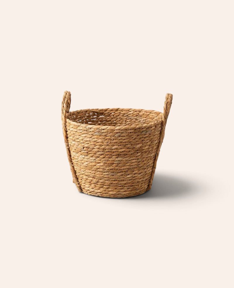 Aufbewahrungskorb aus dunklen Naturfasern, Ø 27 cm x H 21 cm