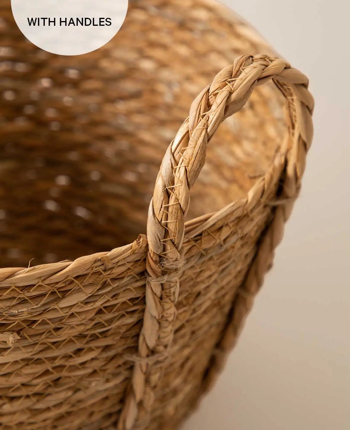 Aufbewahrungskorb aus dunklen Naturfasern, Ø 27 cm x H 21 cm