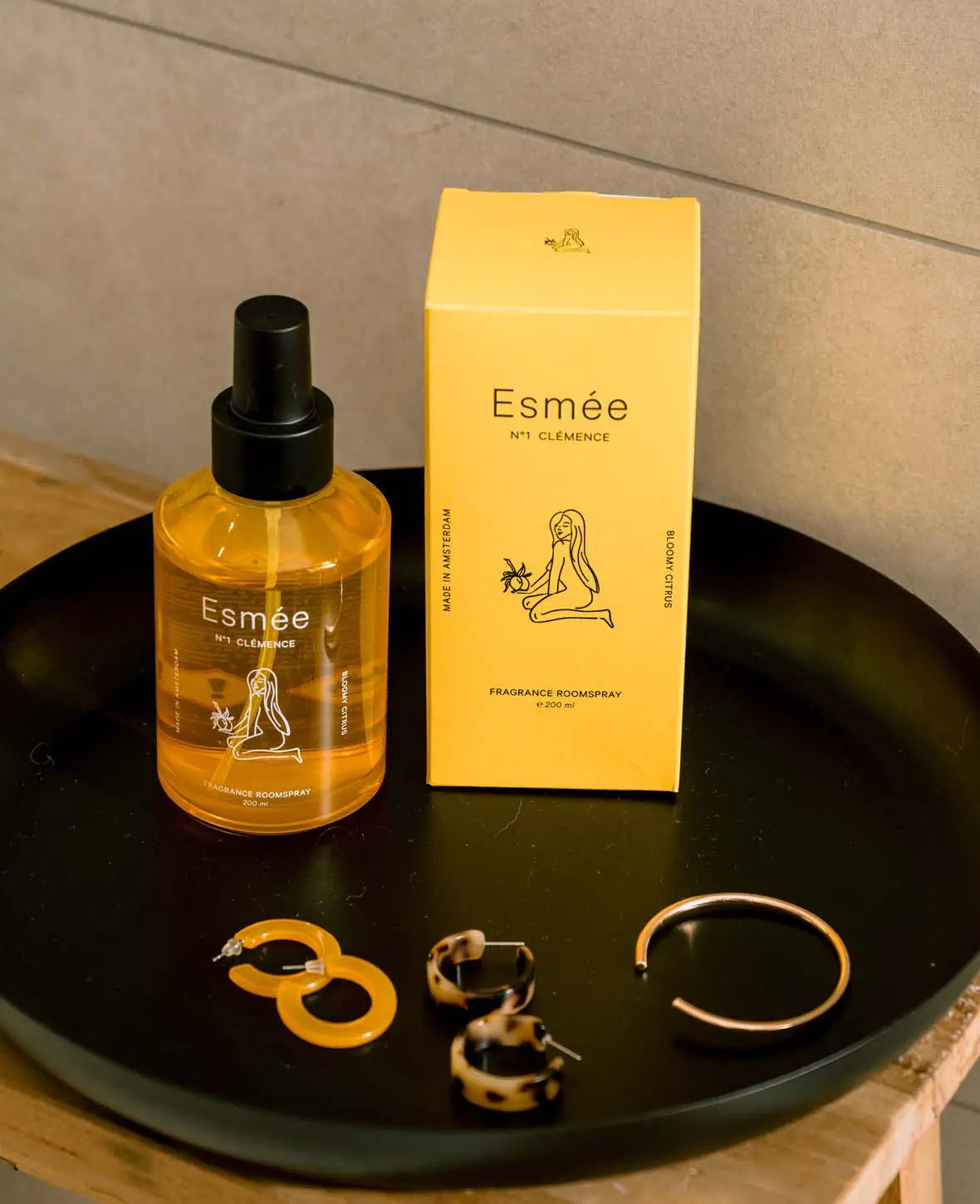 Esmée Premium Scents - N°1 Clémence, Raumspray mit Duftnote "Bloomy Citrus", 200 ml, Gelb