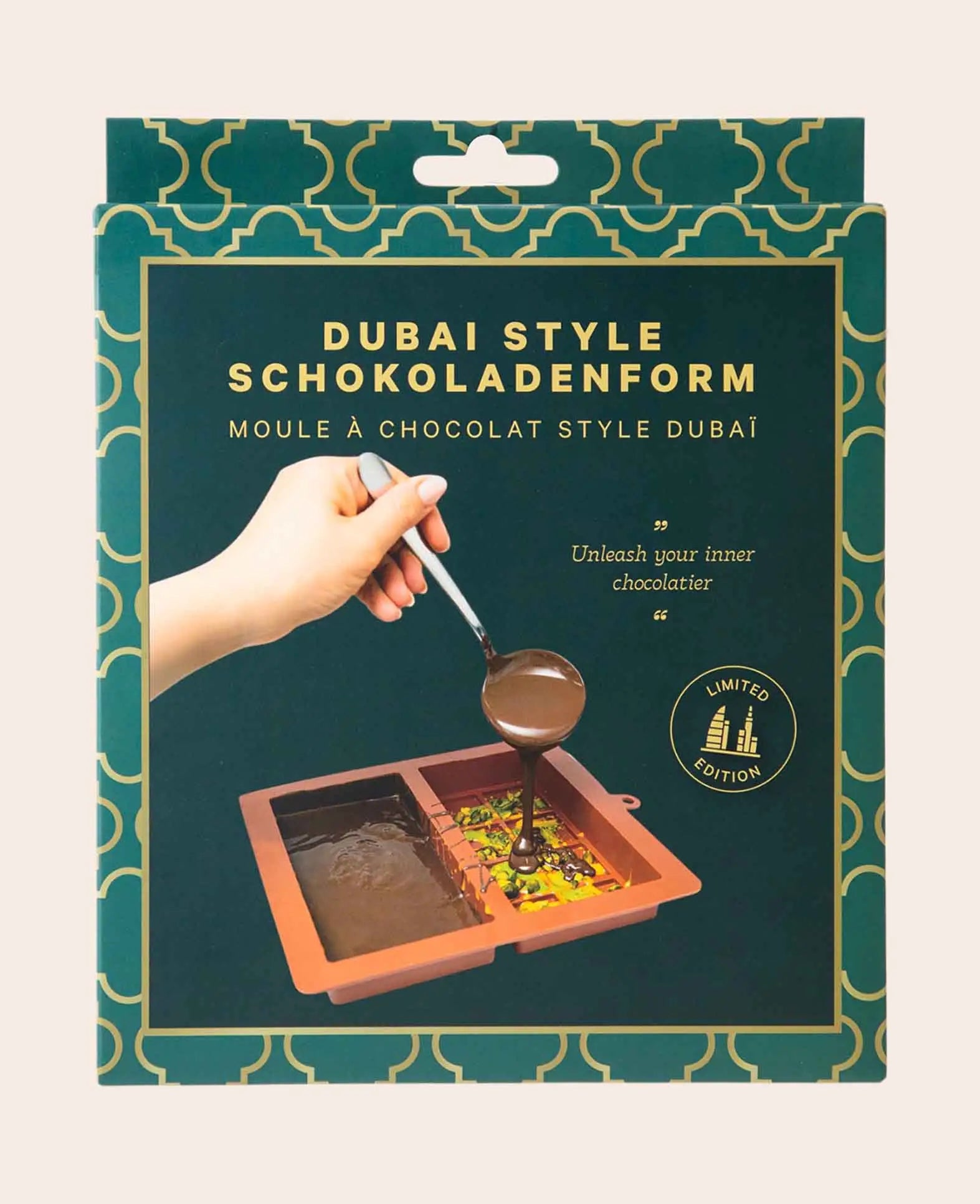 Dubai-Style Schokoladenform – 21 x 18,5 x 2,5 cm, 1 Stück