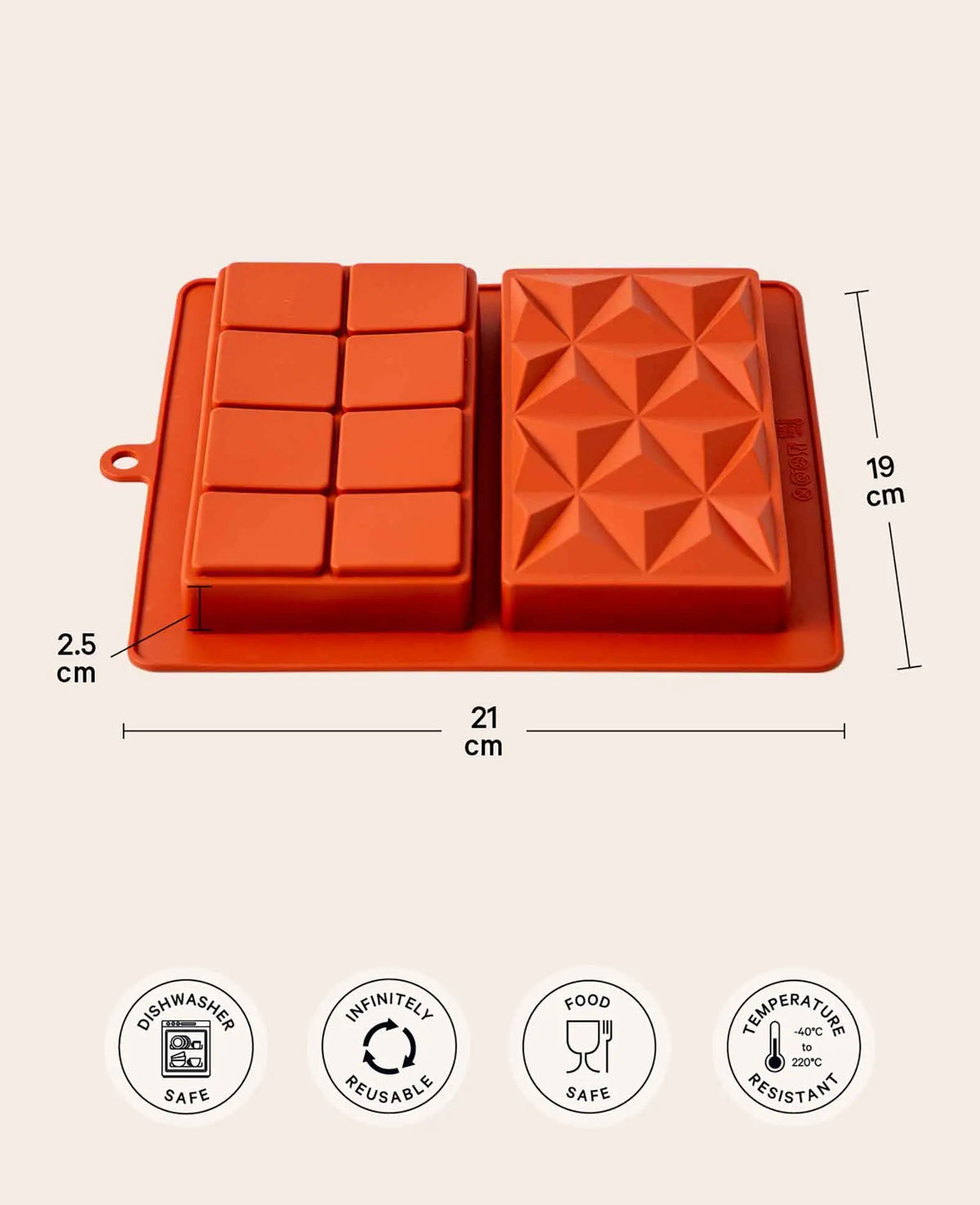 Dubai-Style Schokoladenform – 21 x 18,5 x 2,5 cm, 1 Stück