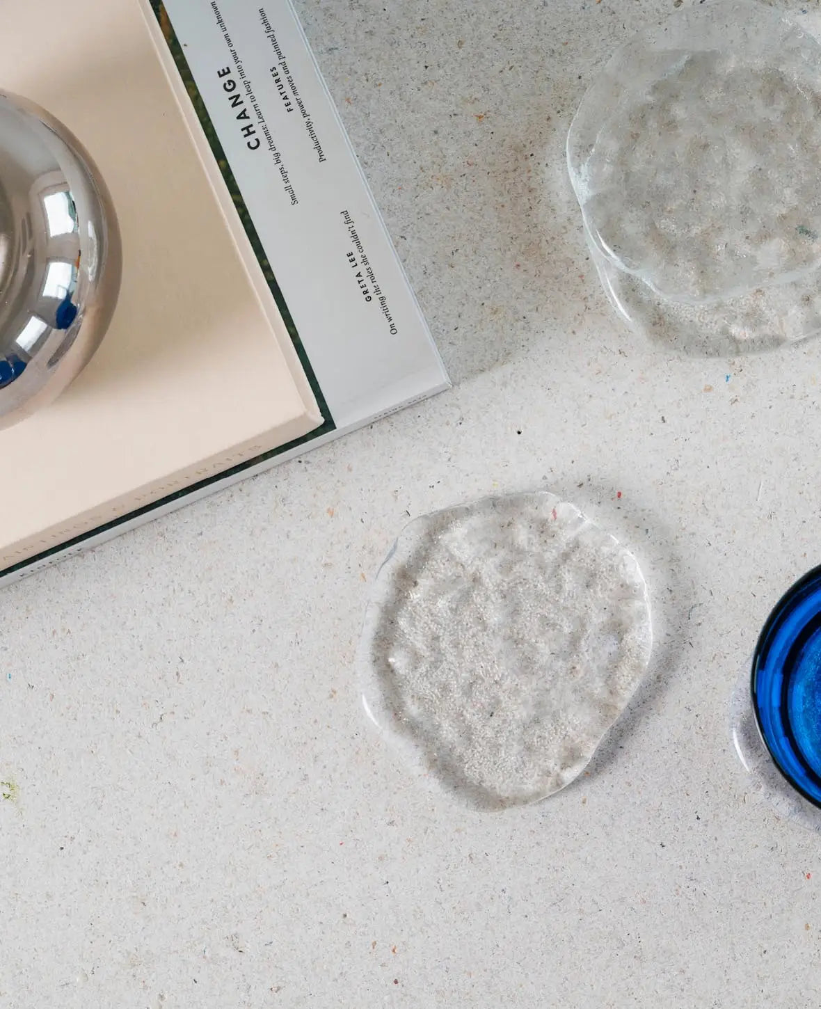 4er Set Untersetzer aus Glas im Scandi Style