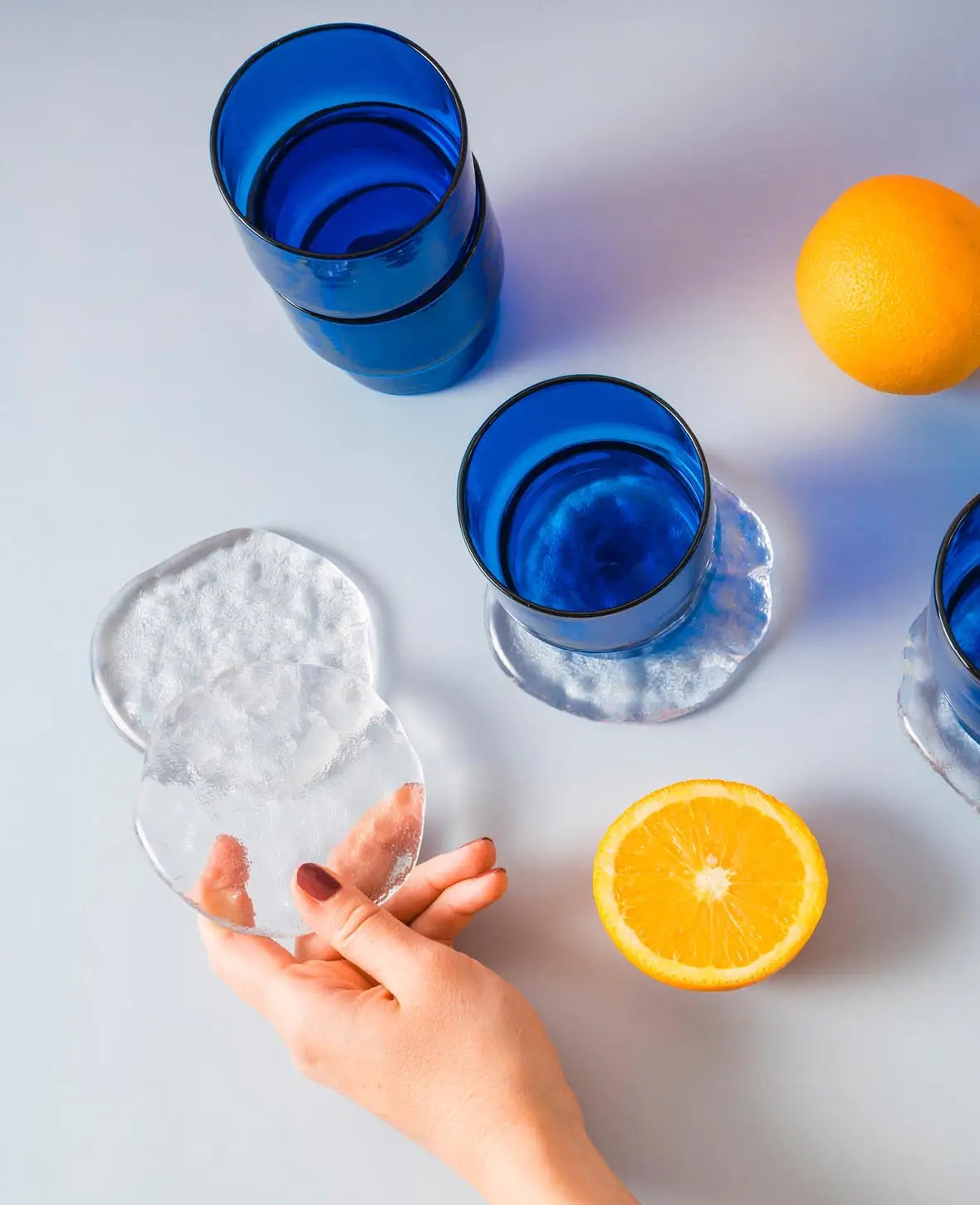 4er Set Untersetzer aus Glas im Scandi Style