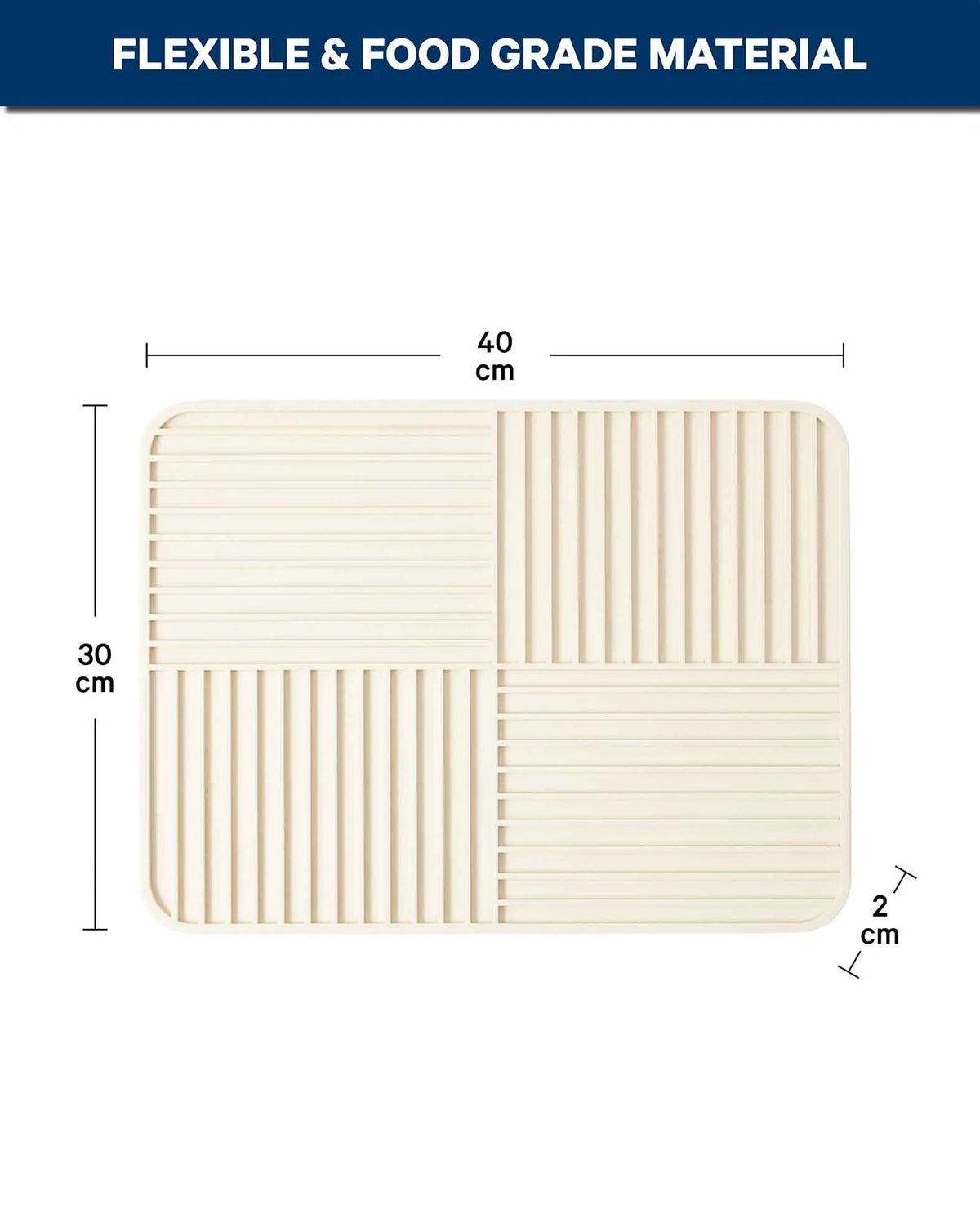 Rutschfeste Abtropfmatte aus Silikon, Beige