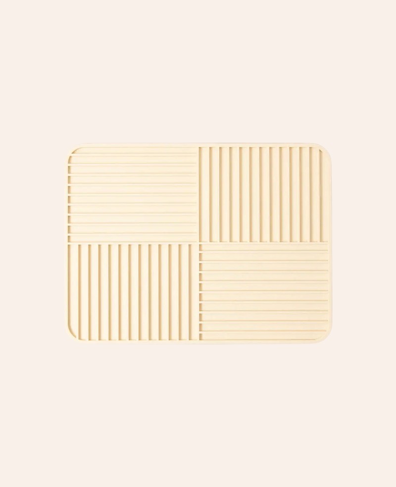 Rutschfeste Abtropfmatte aus Silikon, Beige