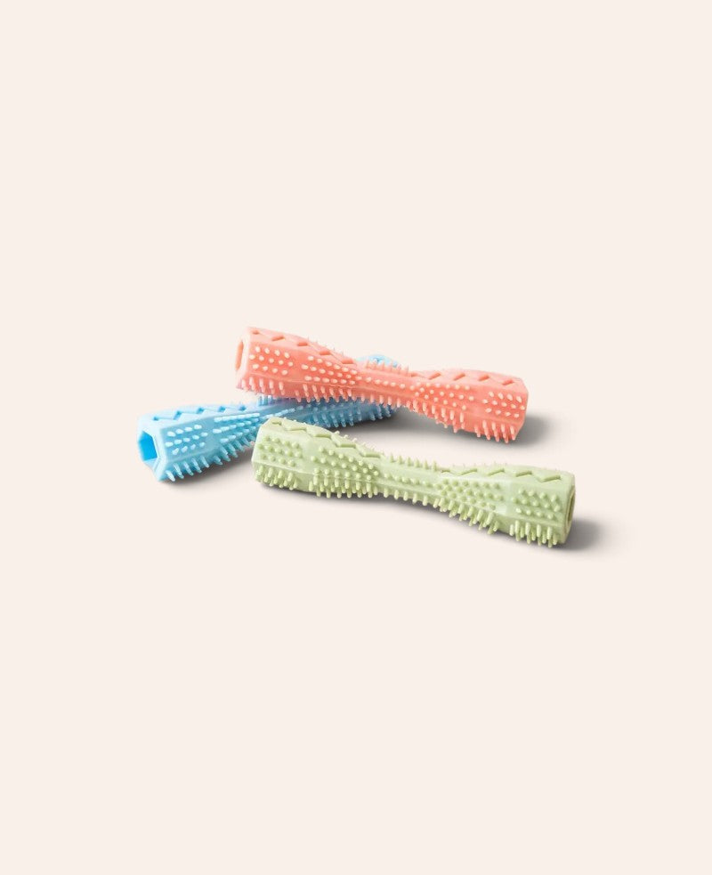 Hundekauspielzeug, 3er Set, rosa/blau/grün
