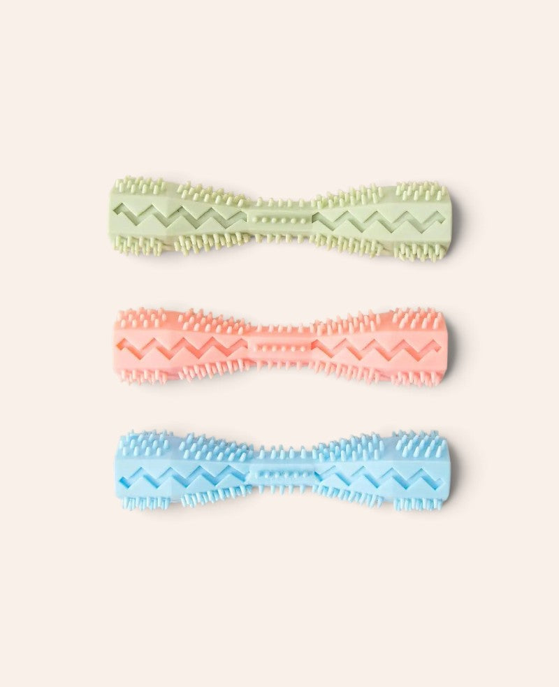 Hundekauspielzeug, 3er Set, rosa/blau/grün