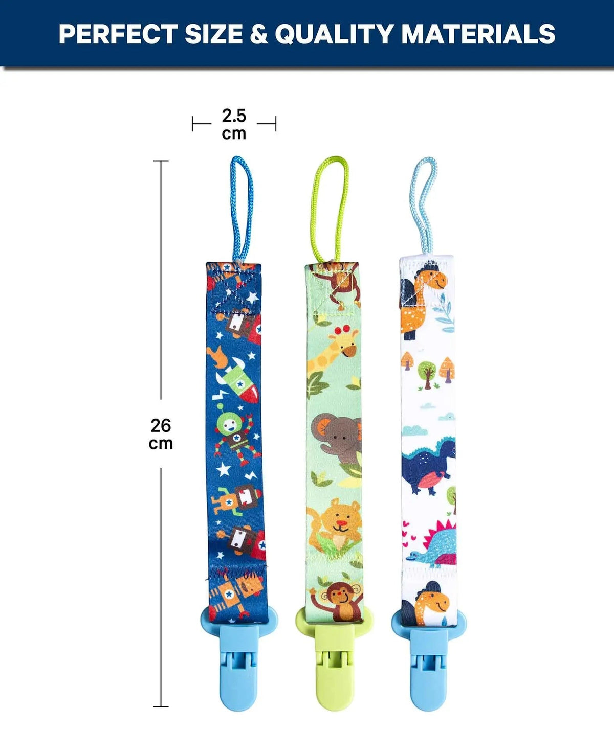 Nuggikette Set Explorer, 3 Stück, 26 x 2.5 cm, 3 Stk.