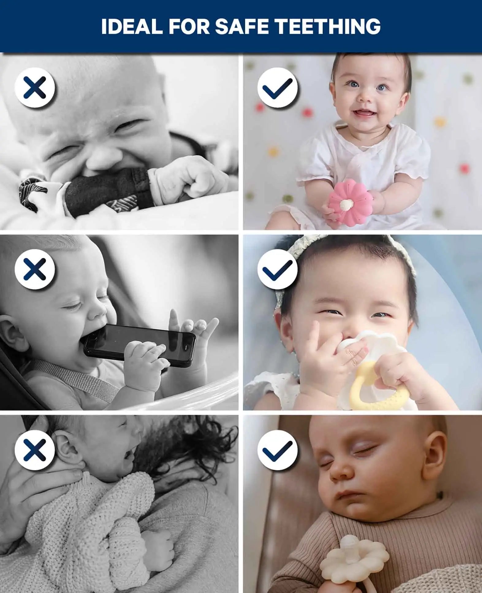 Baby Beissring Set Blume, Zahnungshilfe, Silikon, 9×8 cm, 2 Stk.