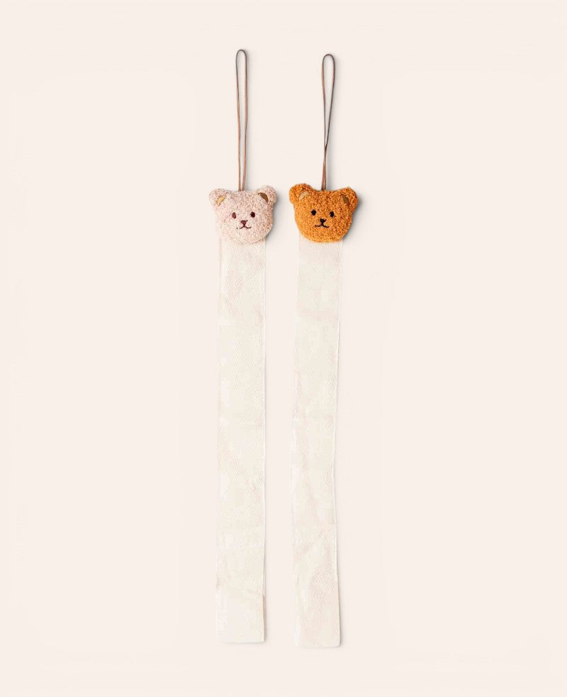 2er Bär Set, Haarspangen Halterung Kinder, Beige