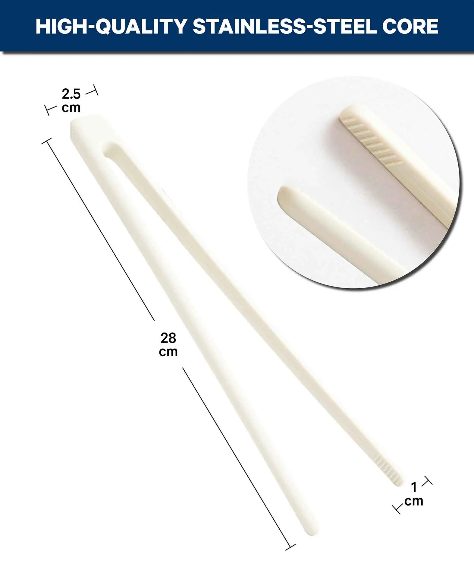 Anrichte/-Silikonzange Pinzette für Küche, Beige, Silikon, 28 x 1 cm