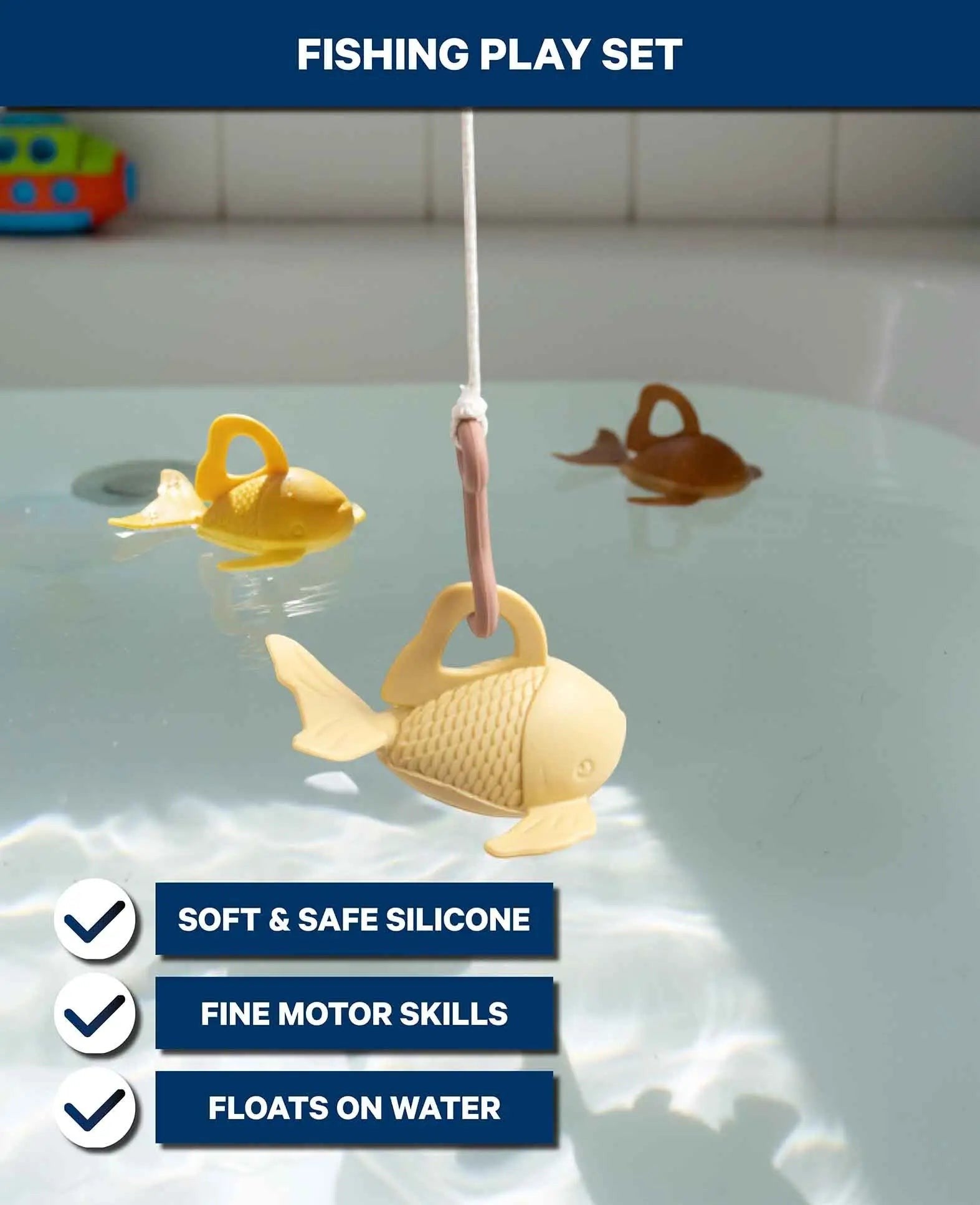Kinder Badespielzeug Angel und Fische Set, Bunt, 4 Stk.