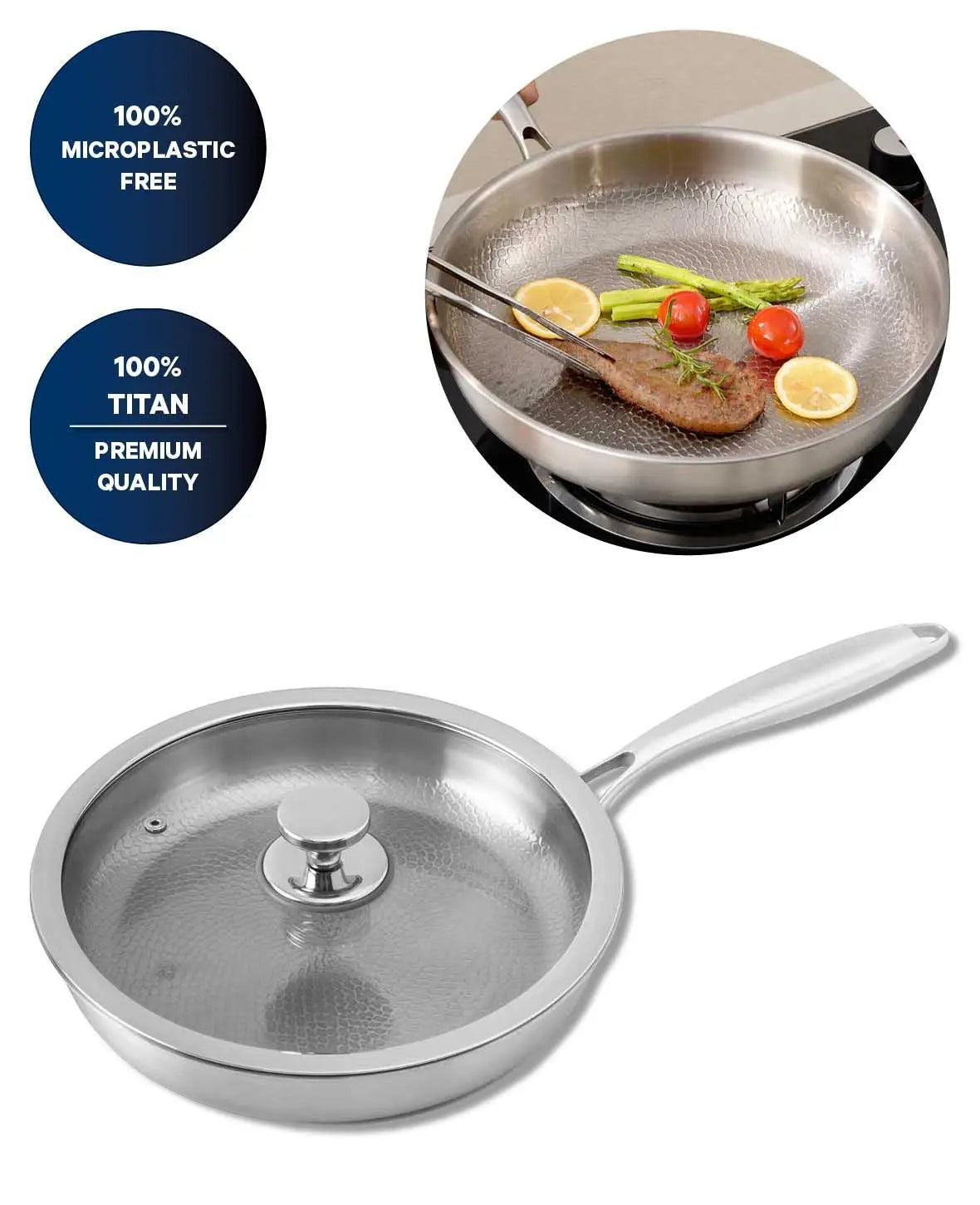 Titan Bratpfanne mit Deckel, 28 cm