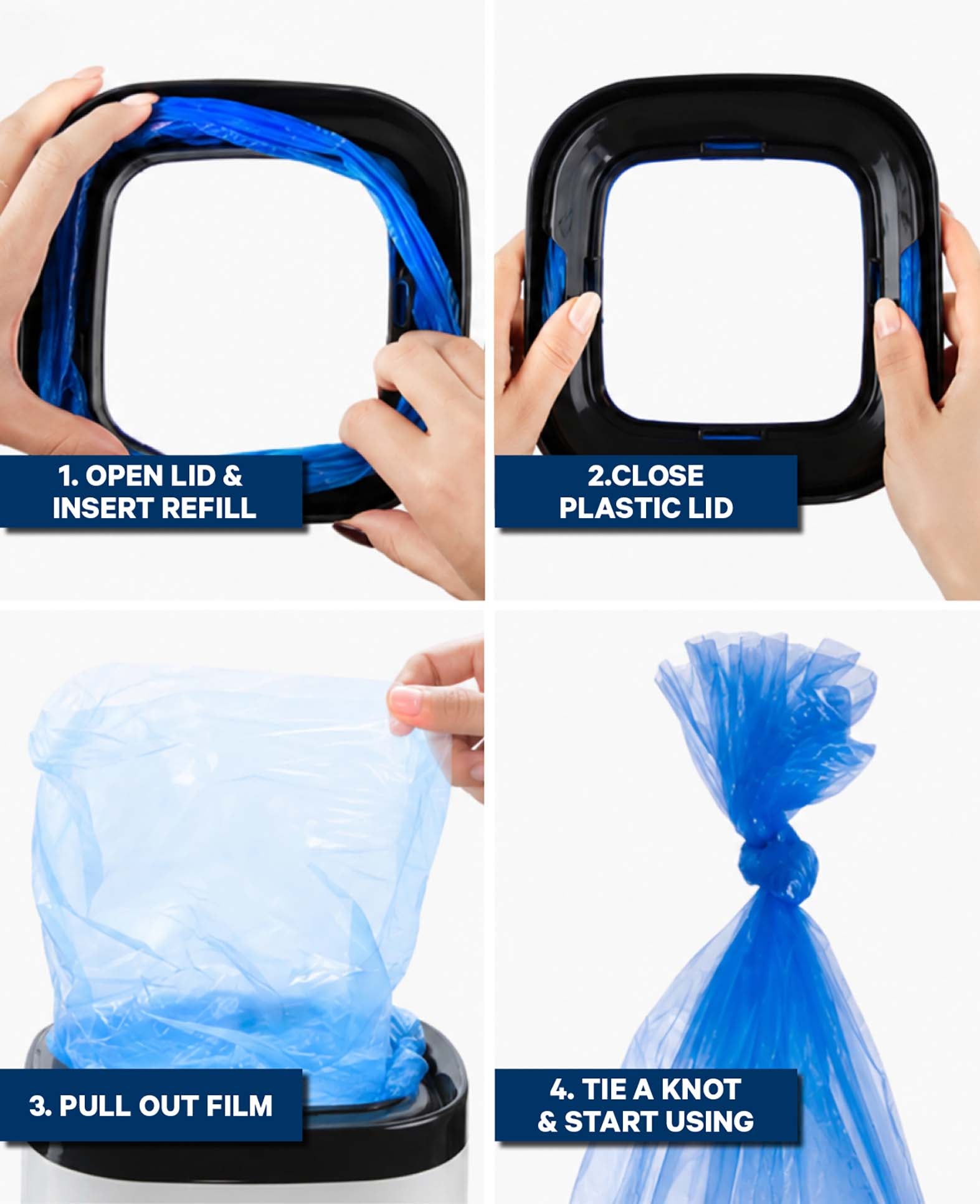 Recharges de sacs poubelle pour seau à couches, compatibles avec Tommee Tippee, 10 pièces.