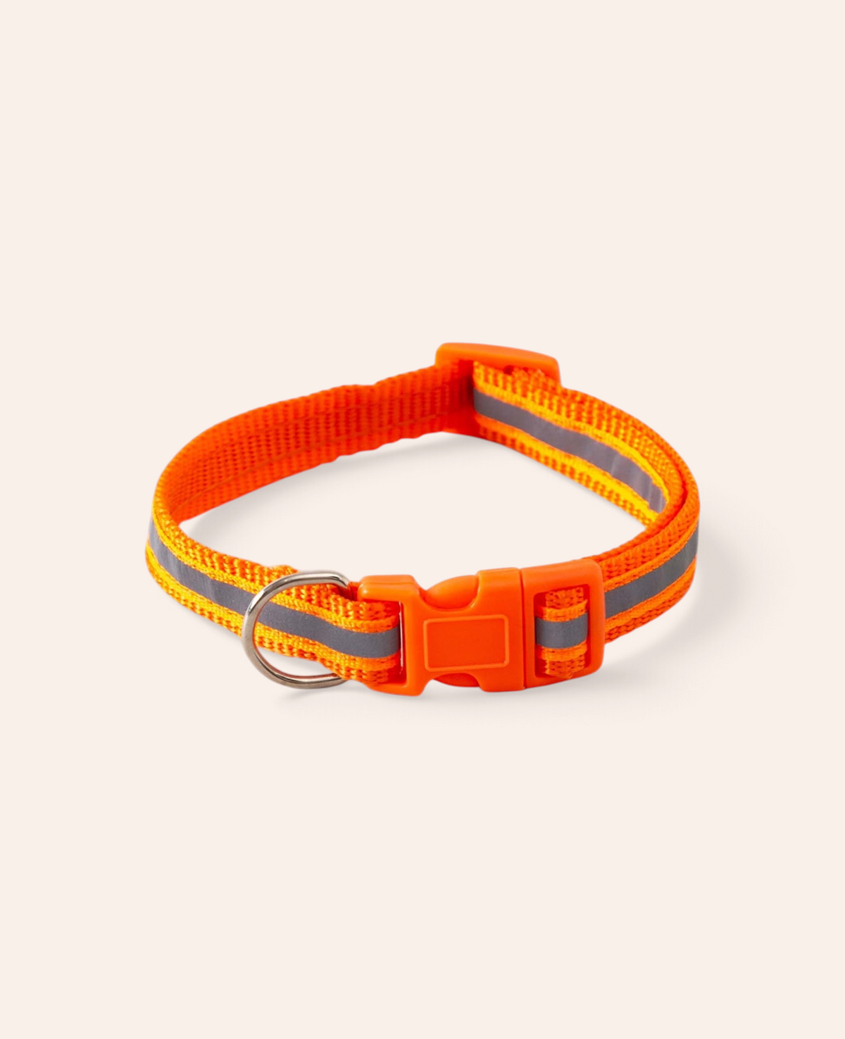 Esmée reflektierendes Hunde- und Katzenhalsband in leuchtendem Orange aus strapazierfähigem Nylon mit Steckverschluss