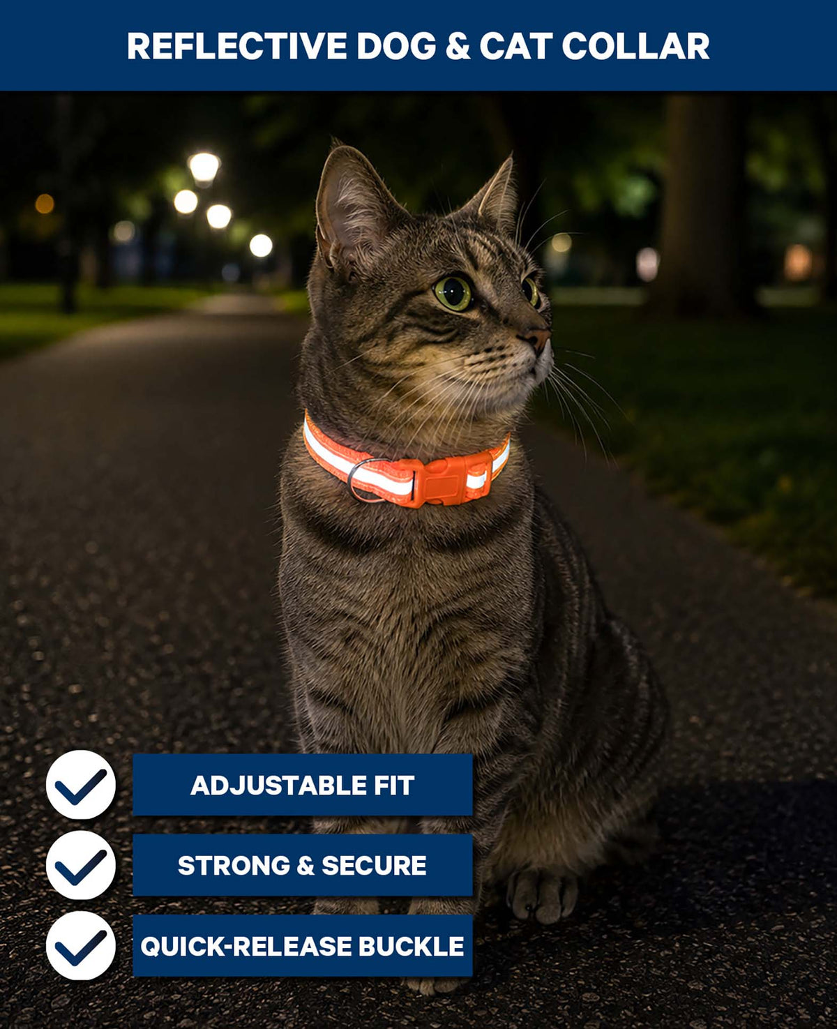 Reflektierendes Hunde- & Katzenhalsband, Orange