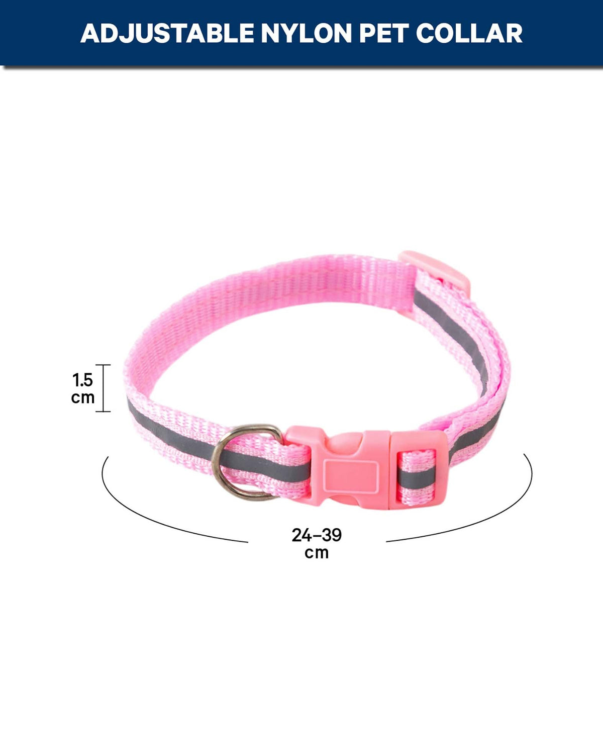 Reflektierendes Hunde- & Katzenhalsband, Rosa