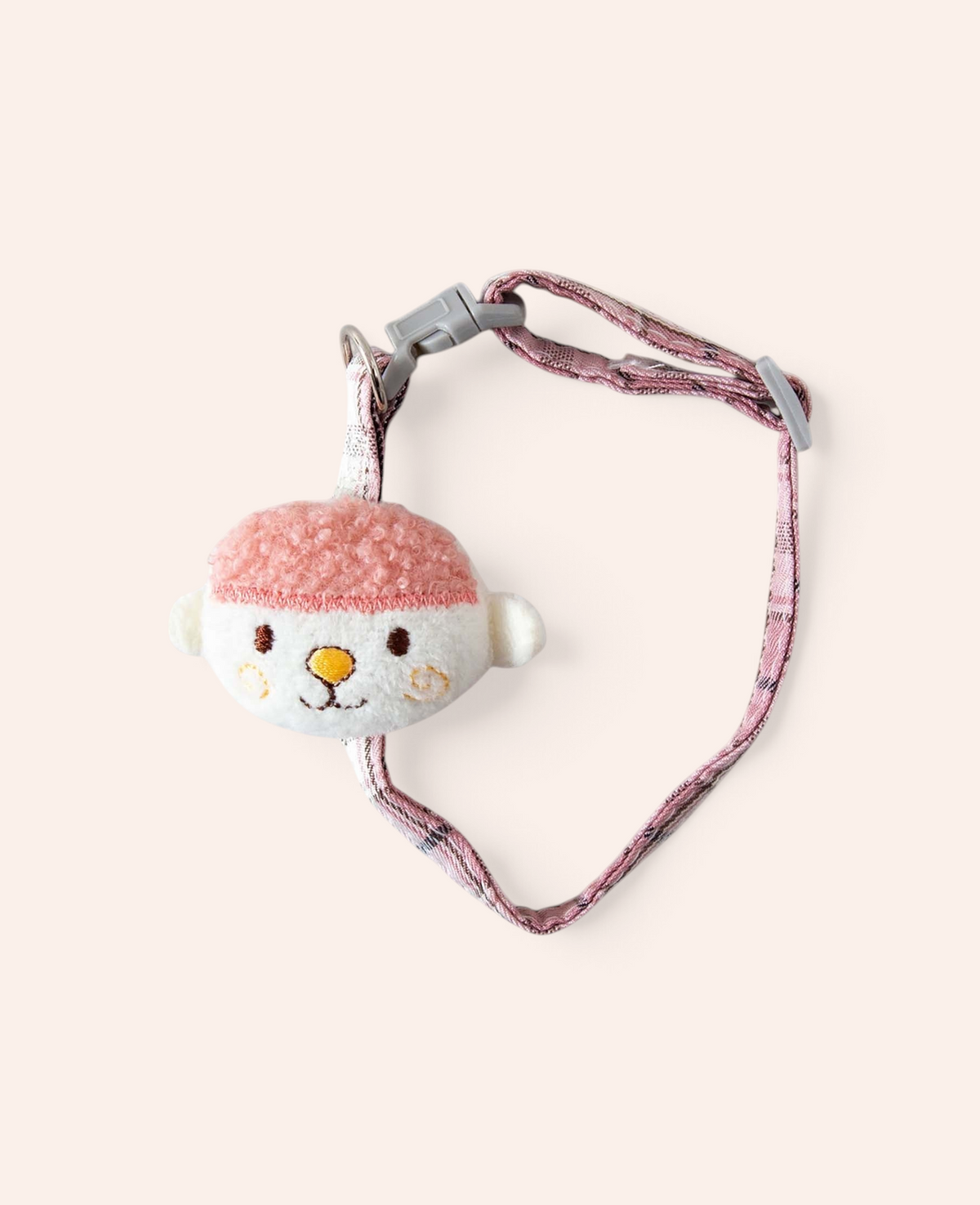 Esmée verstellbares rosa Haustierhalsband mit weichem Plüsch-Tiergesicht für Katzen und kleine Hunde