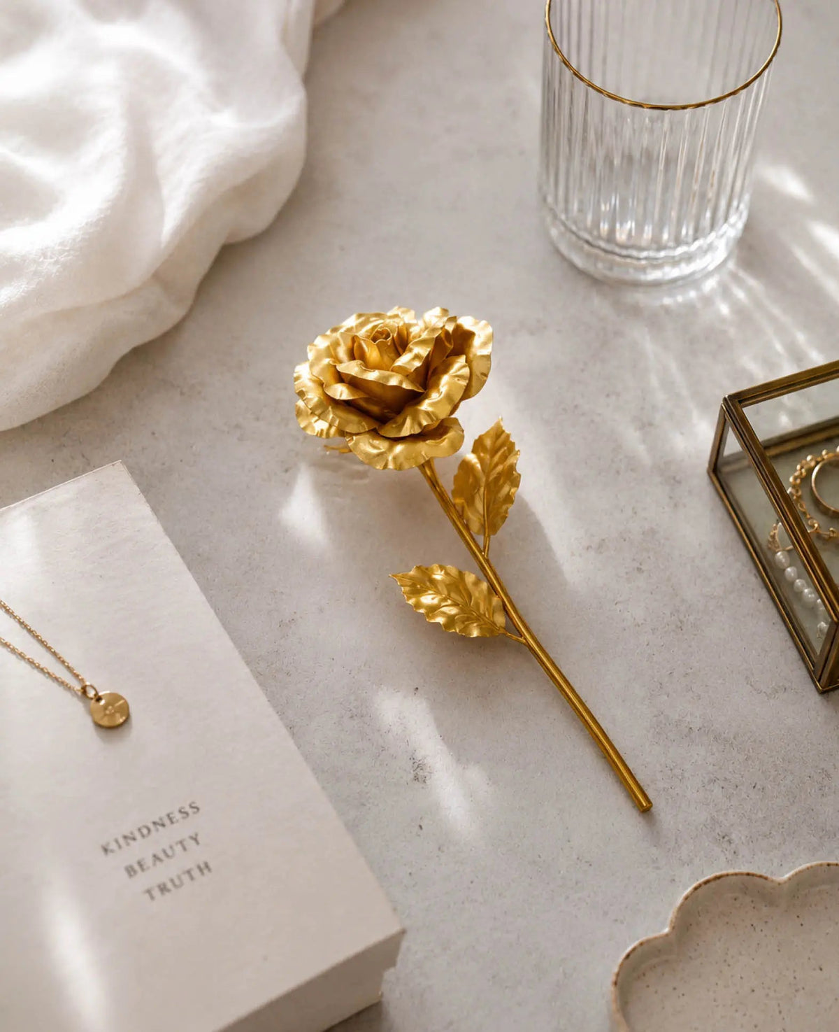 Goldene Rose Deko, langlebige Geschenkrose