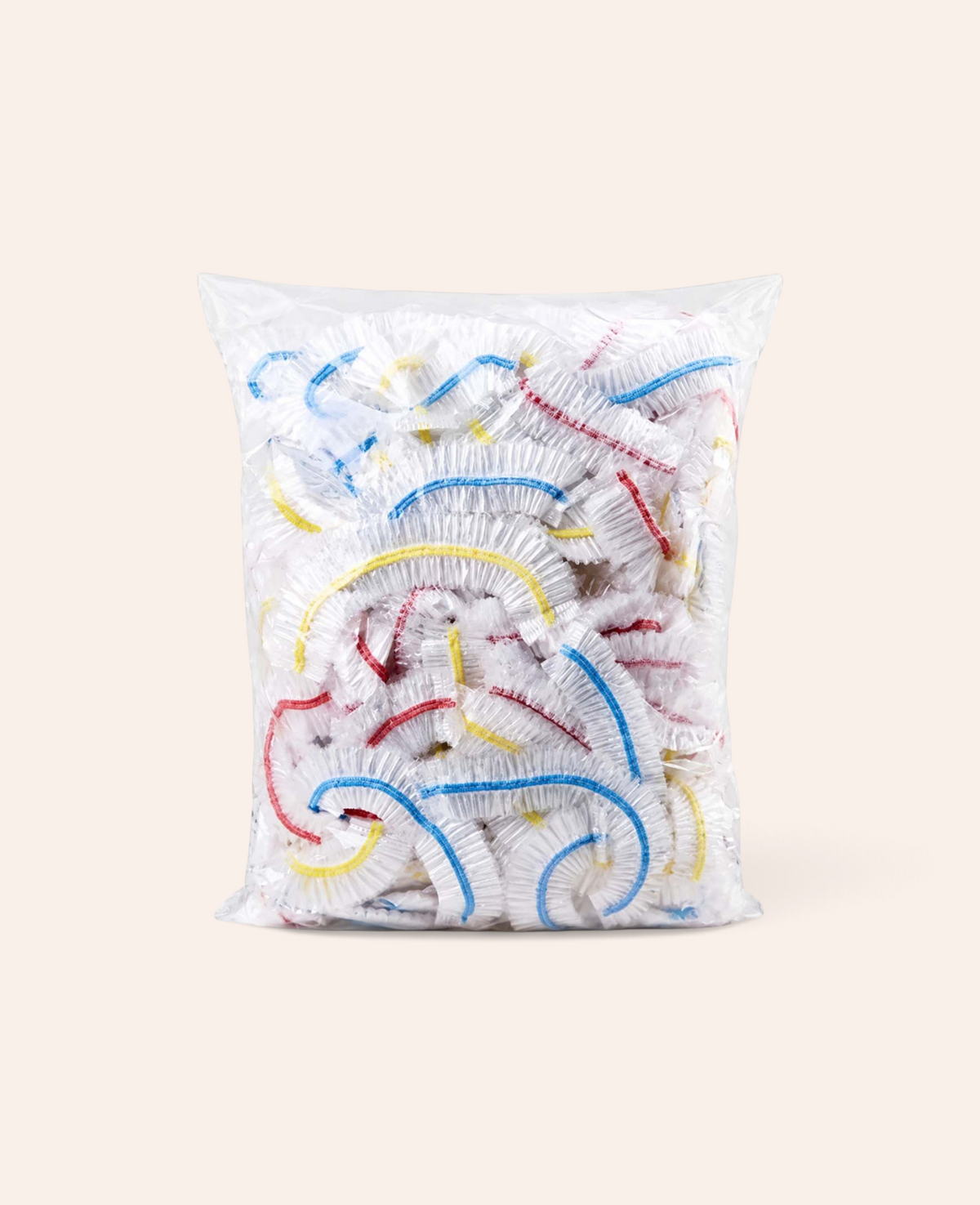 Esmée 100er-Set elastische, transparente Frischhaltehauben mit farbigen Gummizügen in einer Kunststoffverpackung
