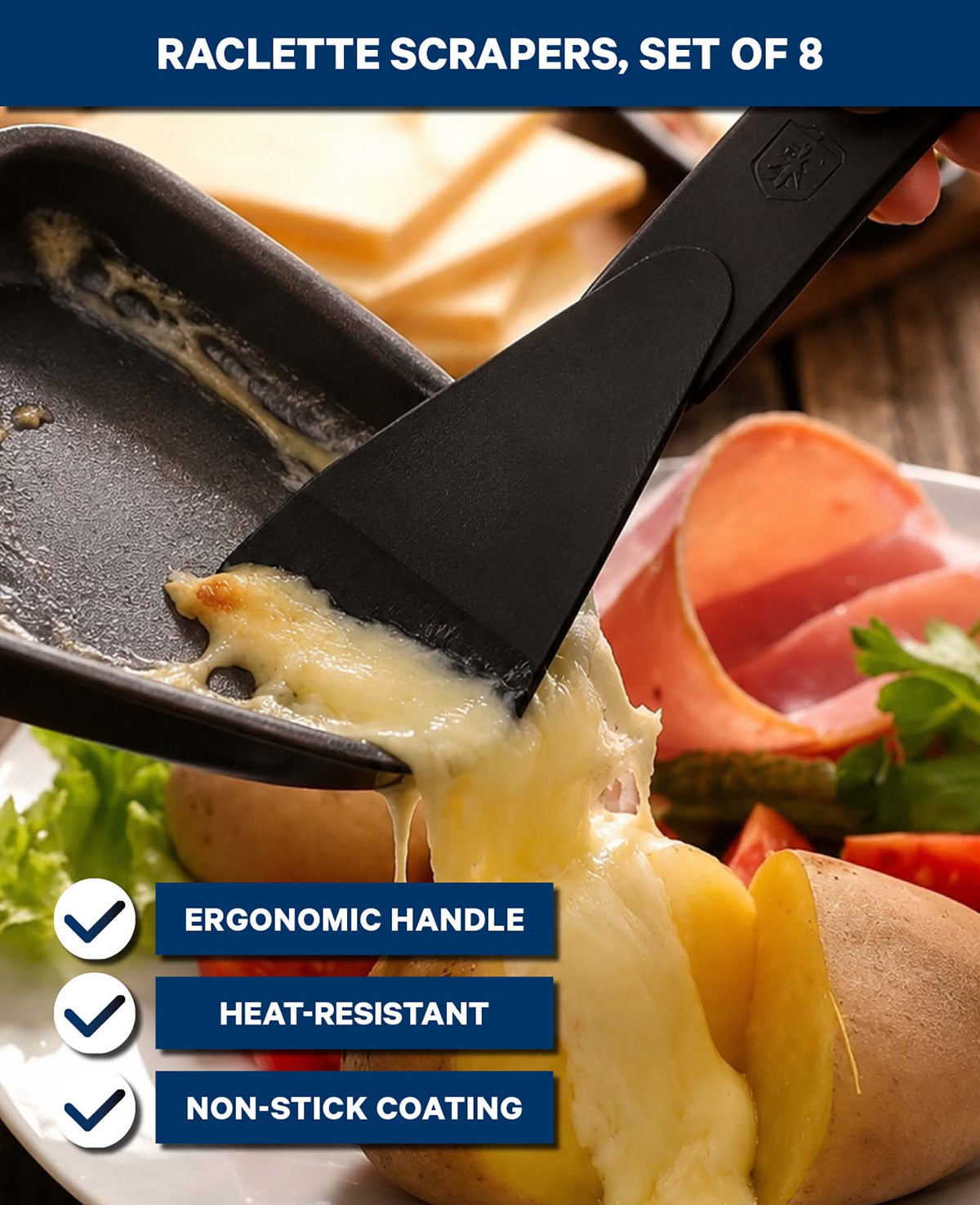 Raclette Schaber aus Silikon, 8er Set