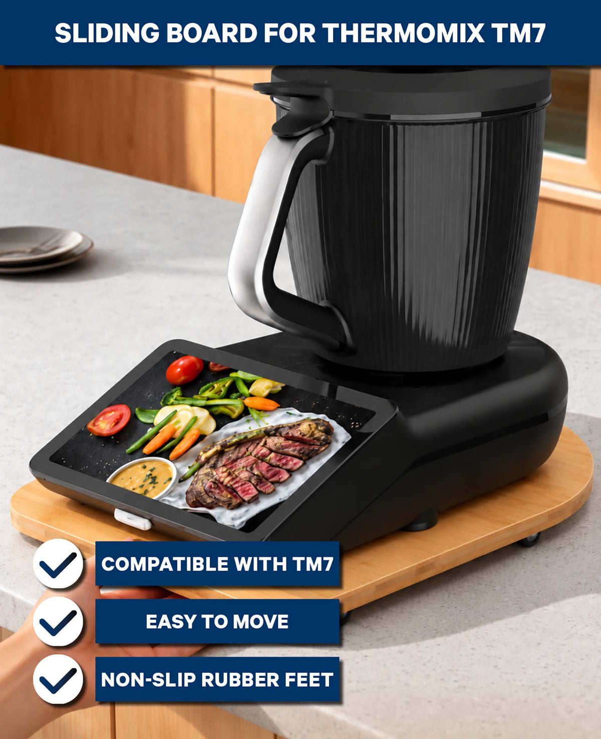 Gleitbrett mit Rollen für Thermomix TM7