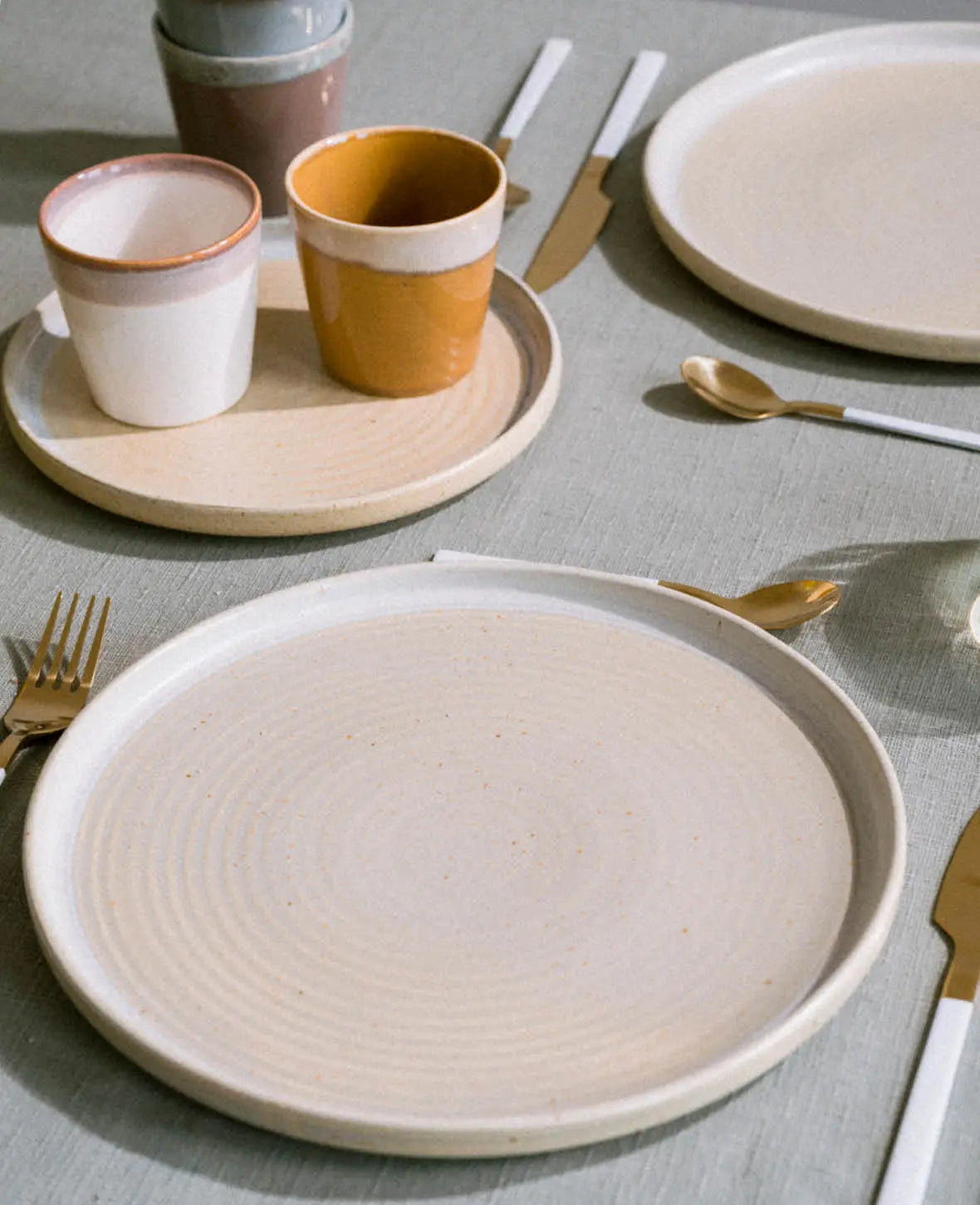 Essteller mit Farbverlauf, Off White/Beige, Ø 27 cm