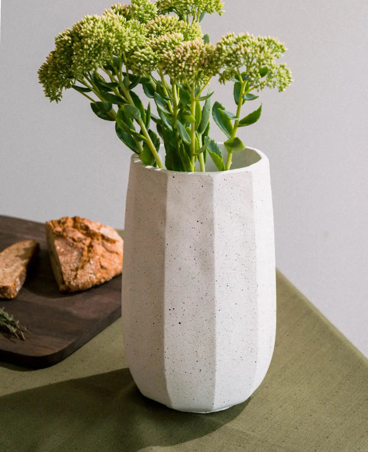 Vase aus Zement, Creme, Ø 16cm