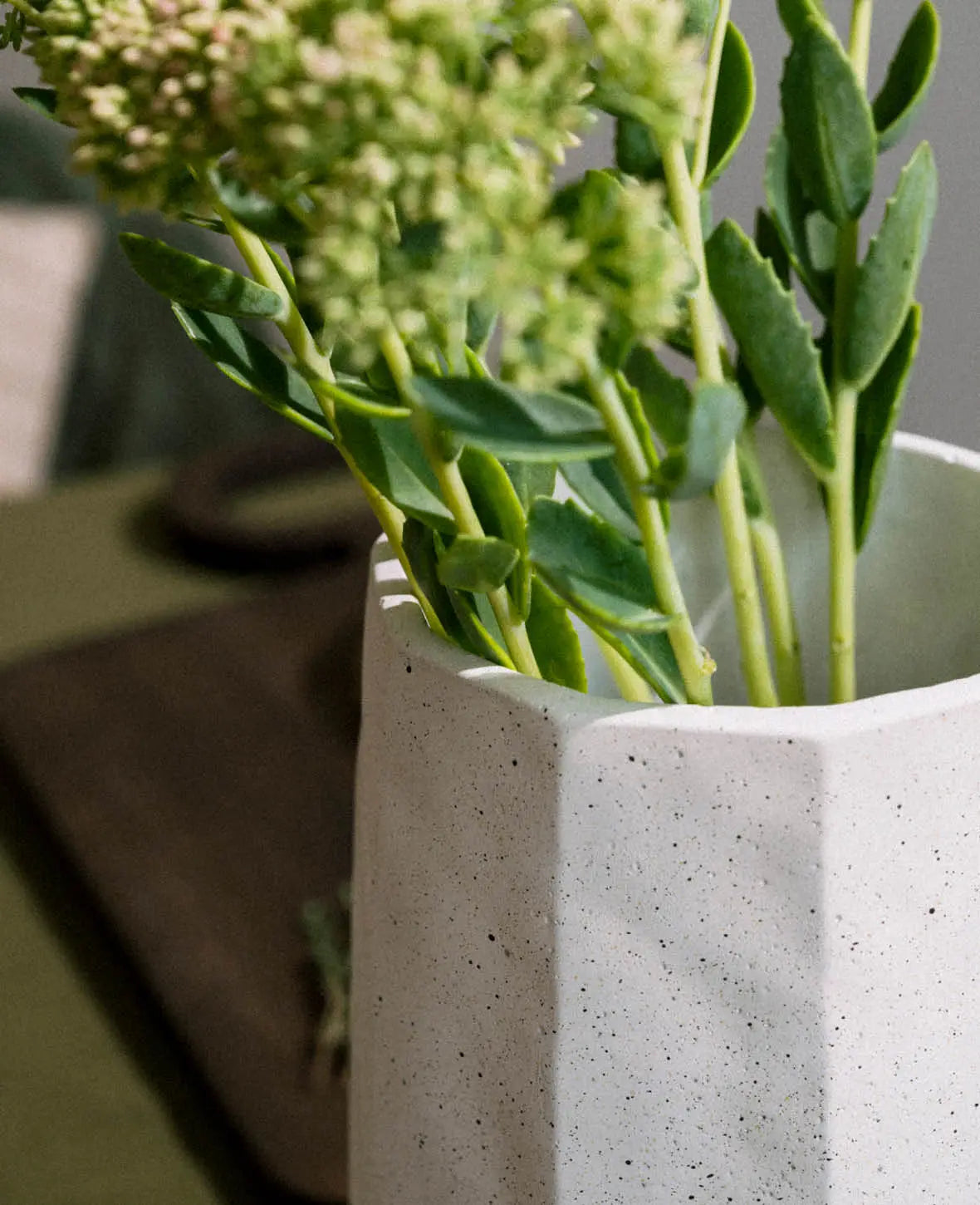 Vase aus Zement, Creme, Ø 16cm