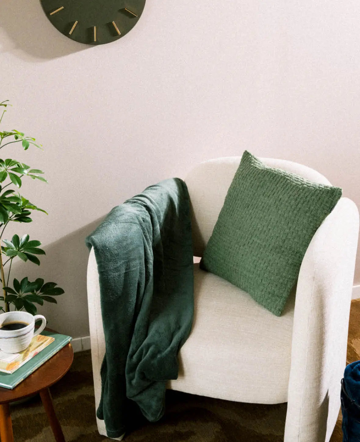 Coussin en tissu tissé, Vert foncé, 45 × 45 cm