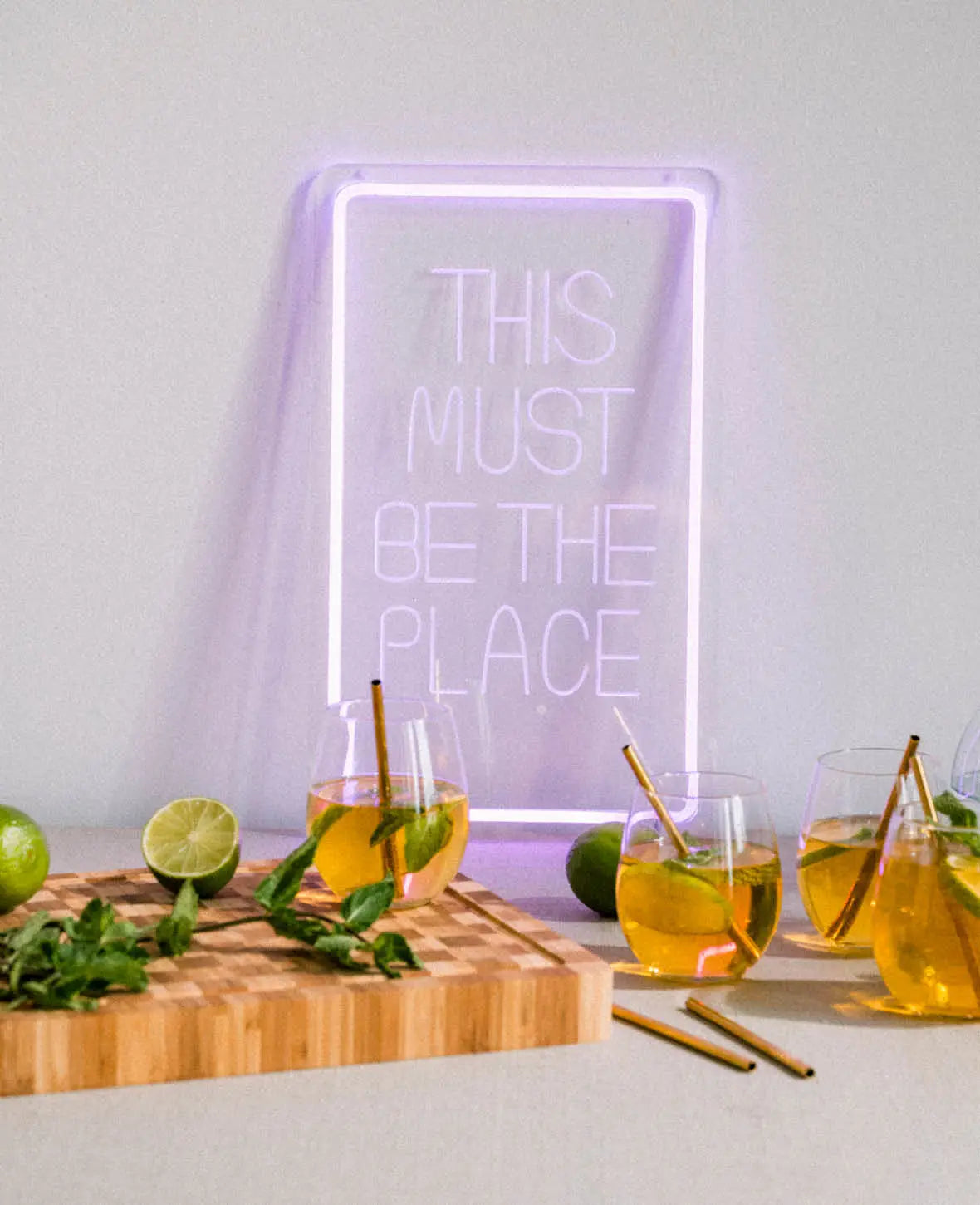 Pink Neon Sign "This Must Be the Place", 41cm