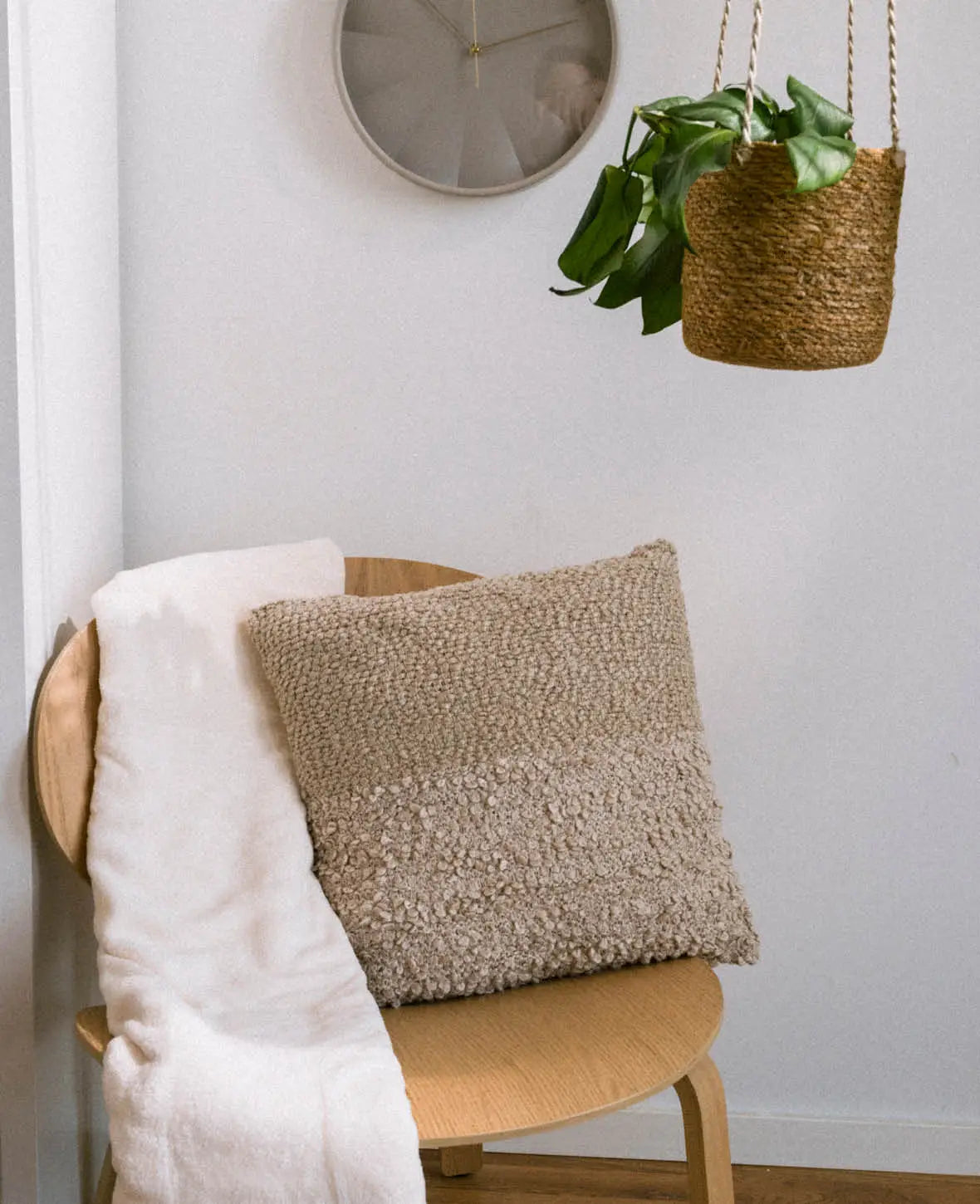 Kissen mit Textur, Beige, 45 × 45cm