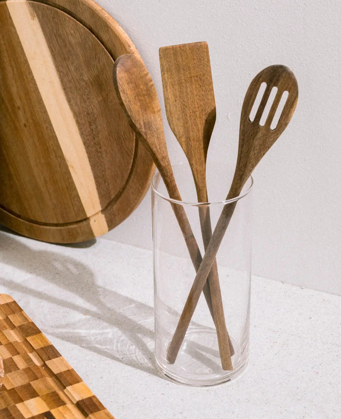 3er Set Küchenhelfer / Rührlöffel, Akazienholz