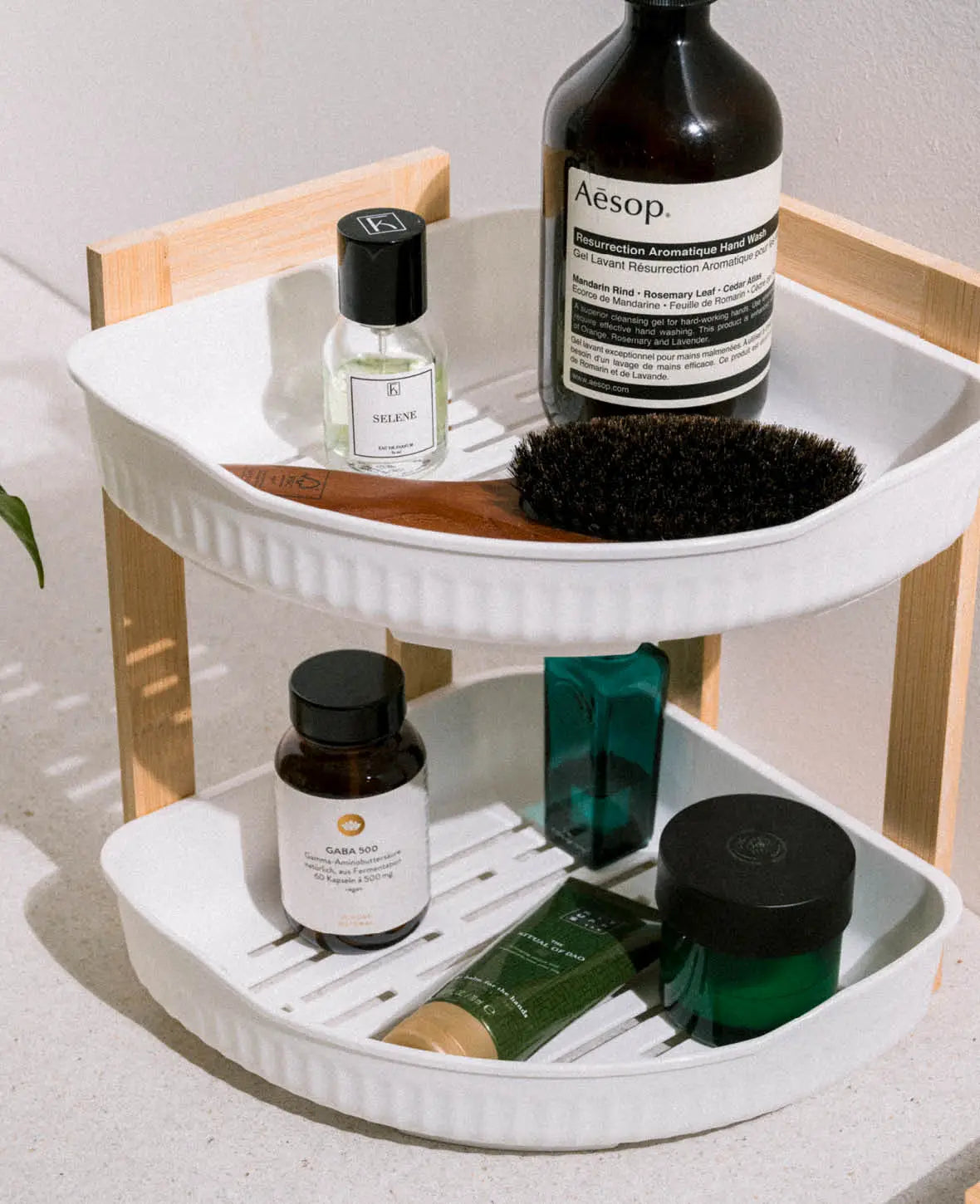 Badezimmer Organizer 2-stöckig, Bambusgestell
