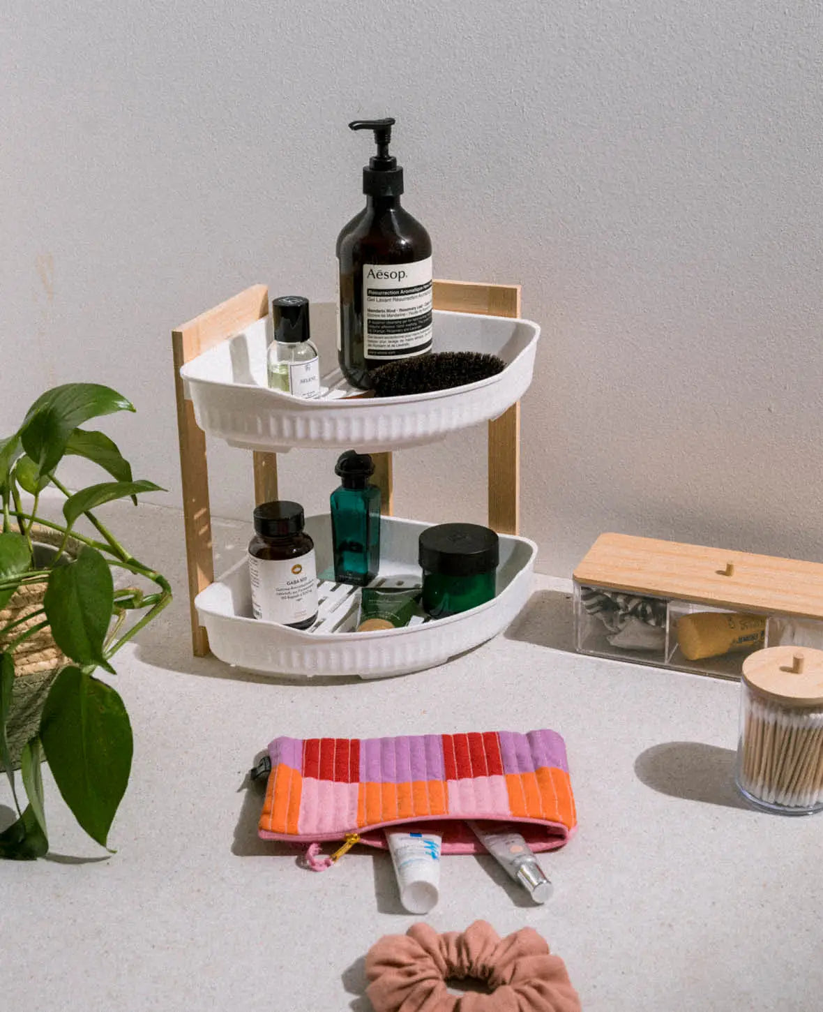 Badezimmer Organizer 2-stöckig, Bambusgestell