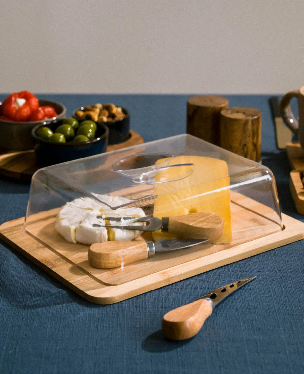 Käseglocke mit Bambusbasis, 26 × 20cm