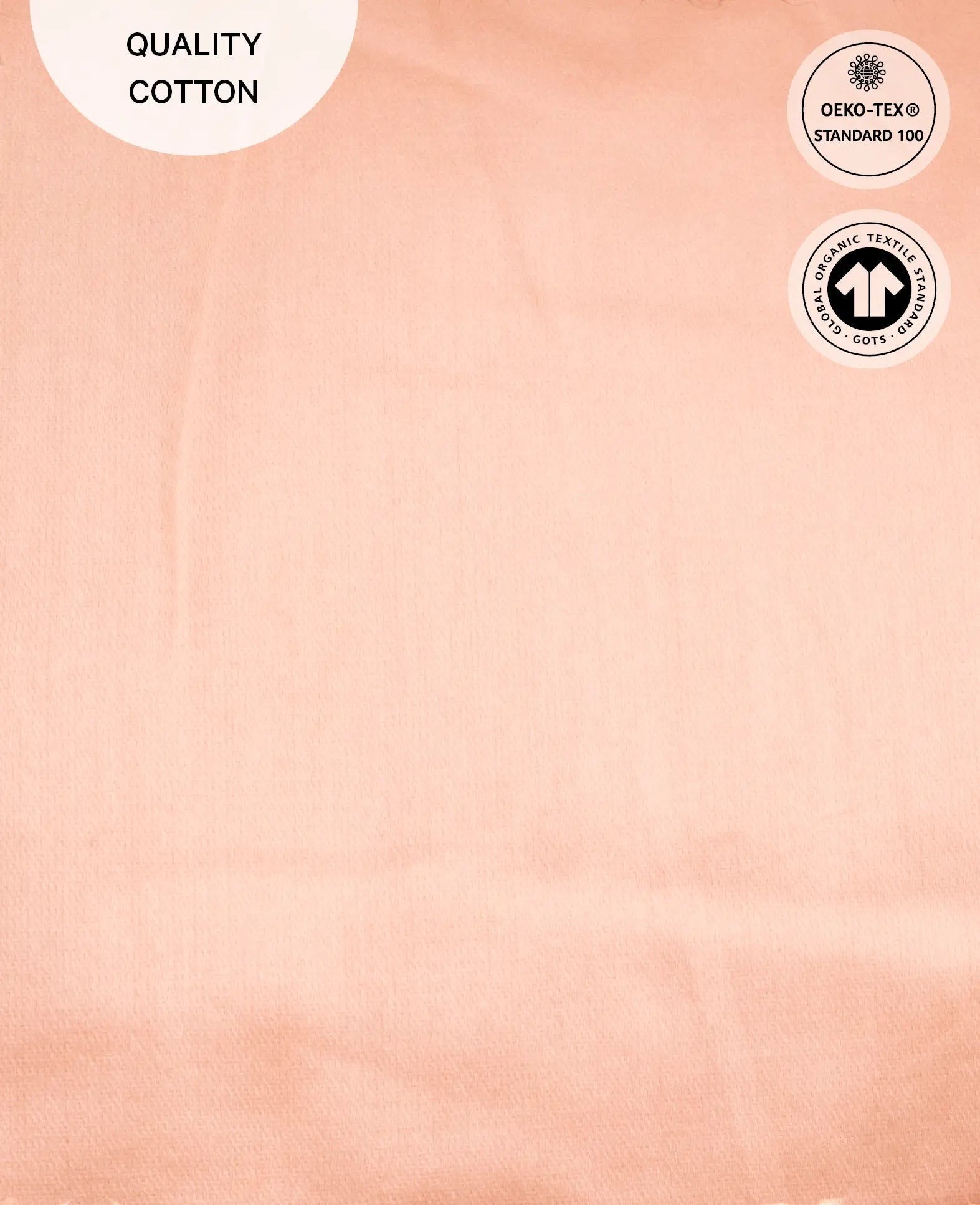 "Thia Soft Peach" Bettbezug / Duvetbezug aus Pfirsichfarben / Altrosa Bio Baumwoll-Satin, 160 x 210 cm