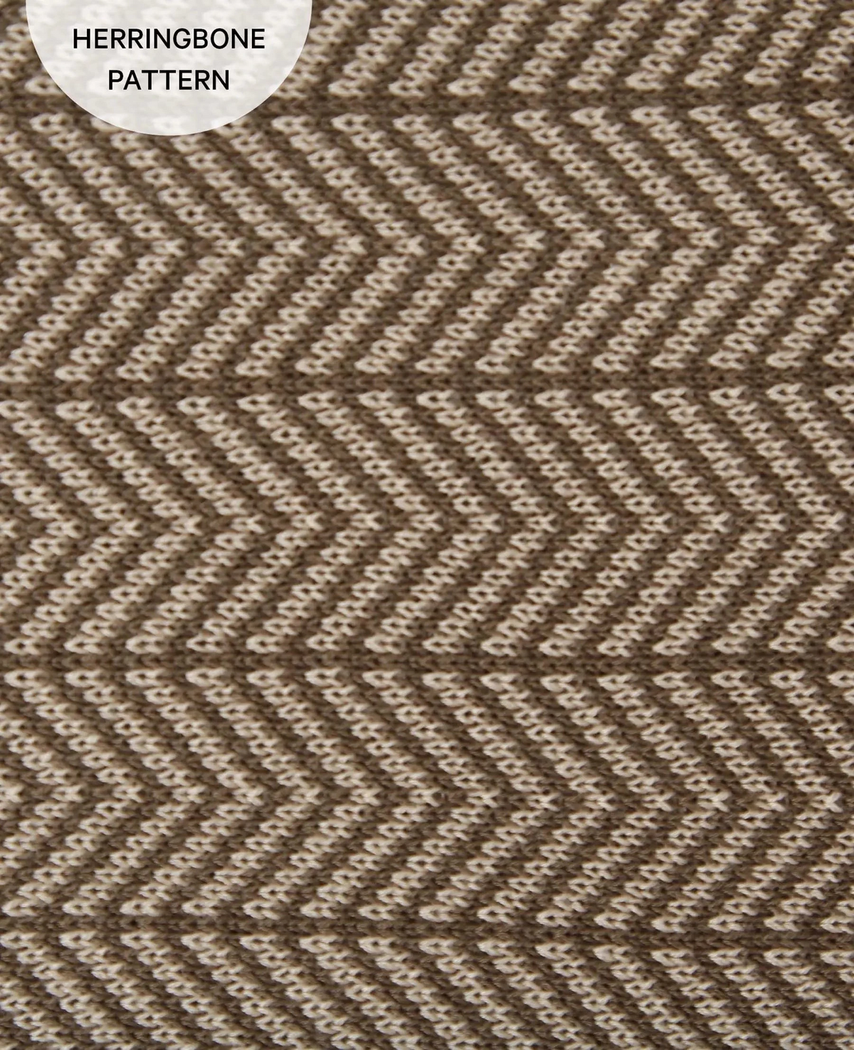 Beige Braune Boho Baumwolldecke mit eingearbeitetem Fischgrät Muster, 130 x 170 cm