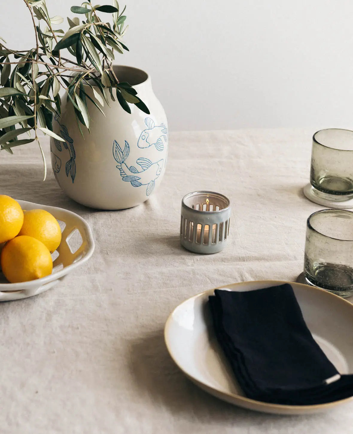 Keramik Fruchtschale / Obstschale in Korb Form, weiss, Ø 24 cm