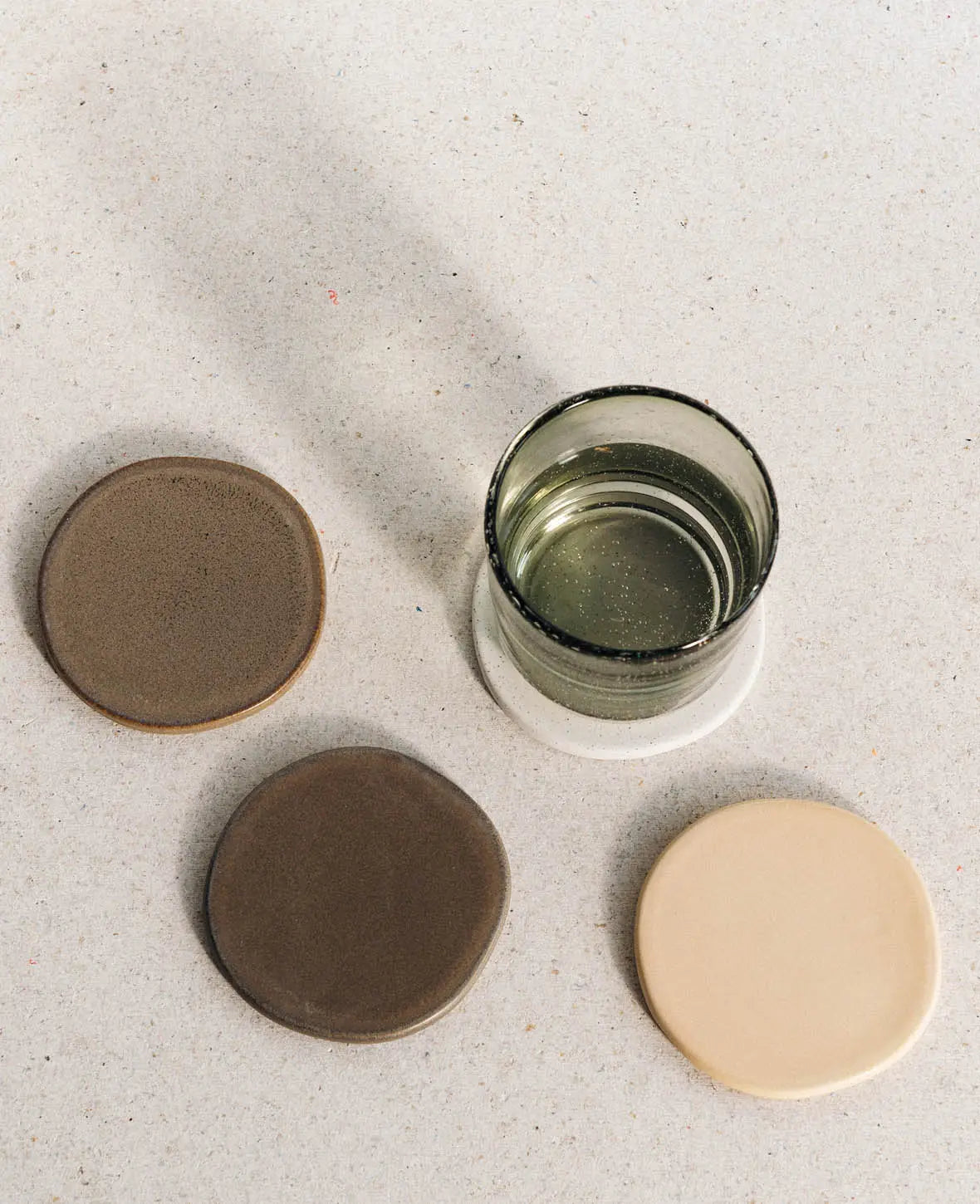 4er Set Keramikuntersetzer "Earth", verschiedene Erdfarben, Ø 9.5 cm