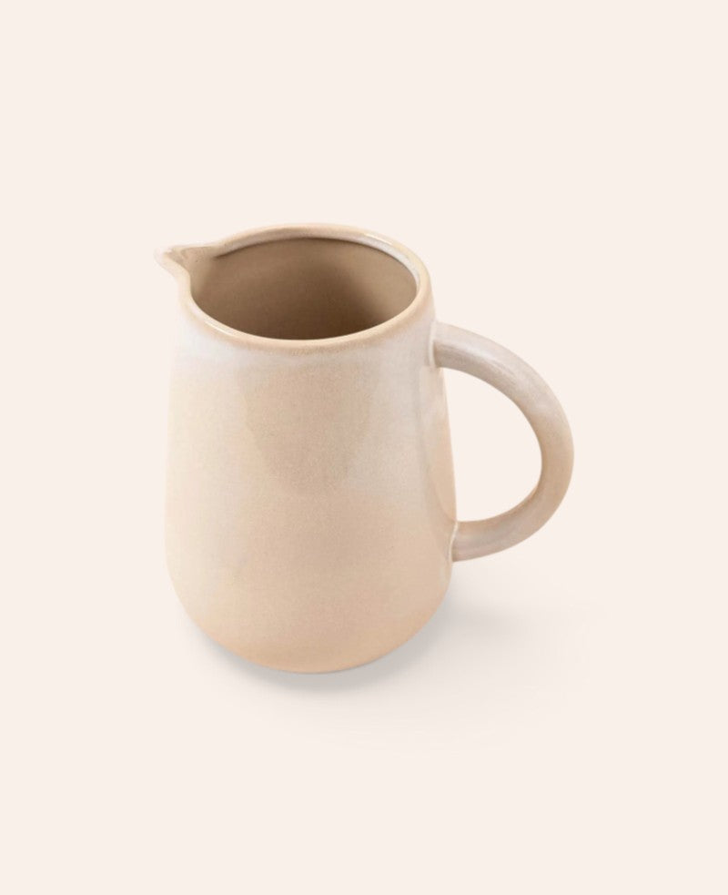 Handglasierter cremefarbener Krug / Kanne "Aria", 1.2 L