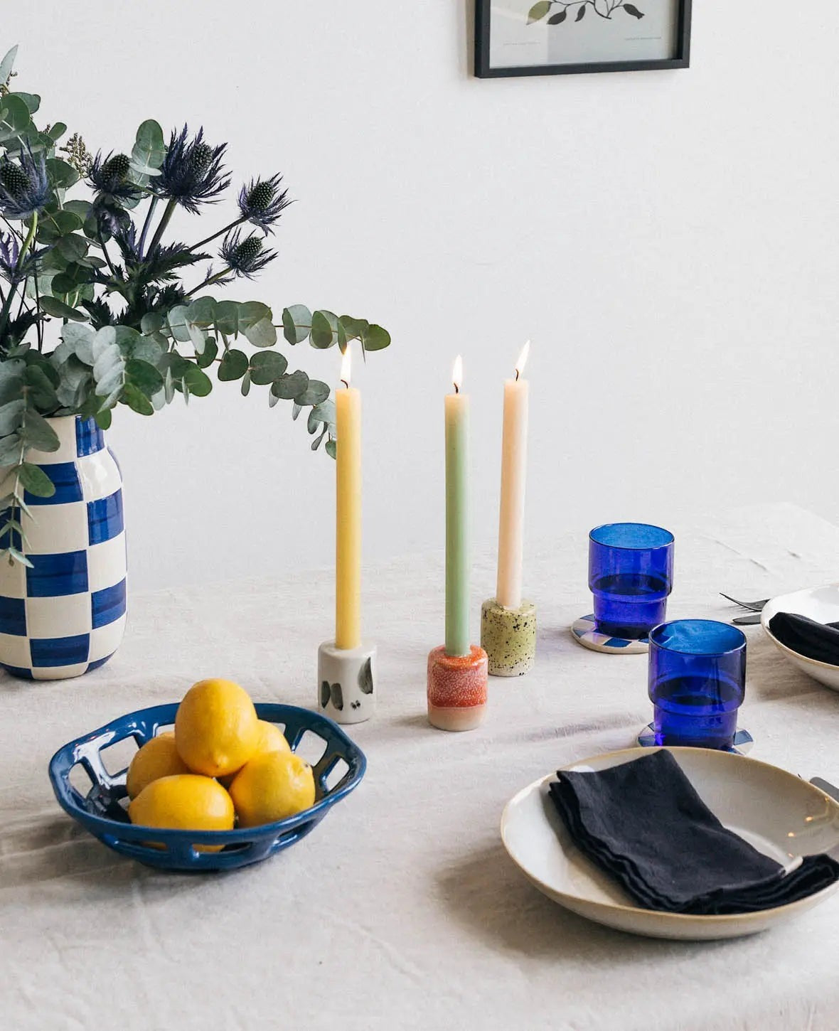4er Set Trinkgläser "Miro", blau, 390ml