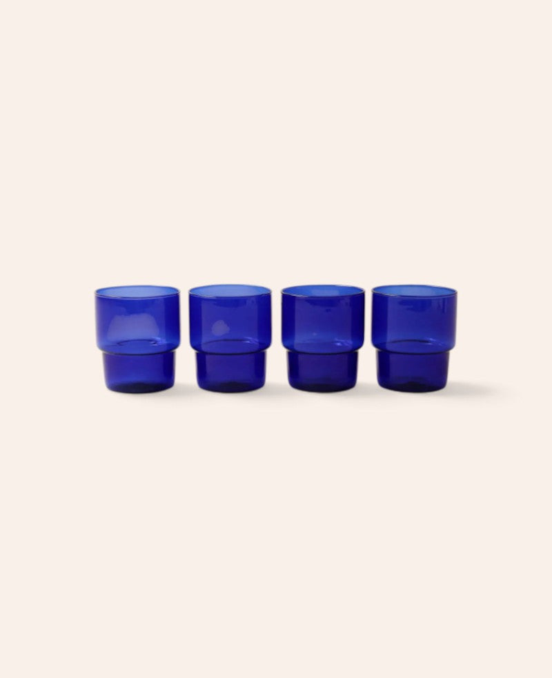 4er Set Trinkgläser "Miro", blau, 390ml